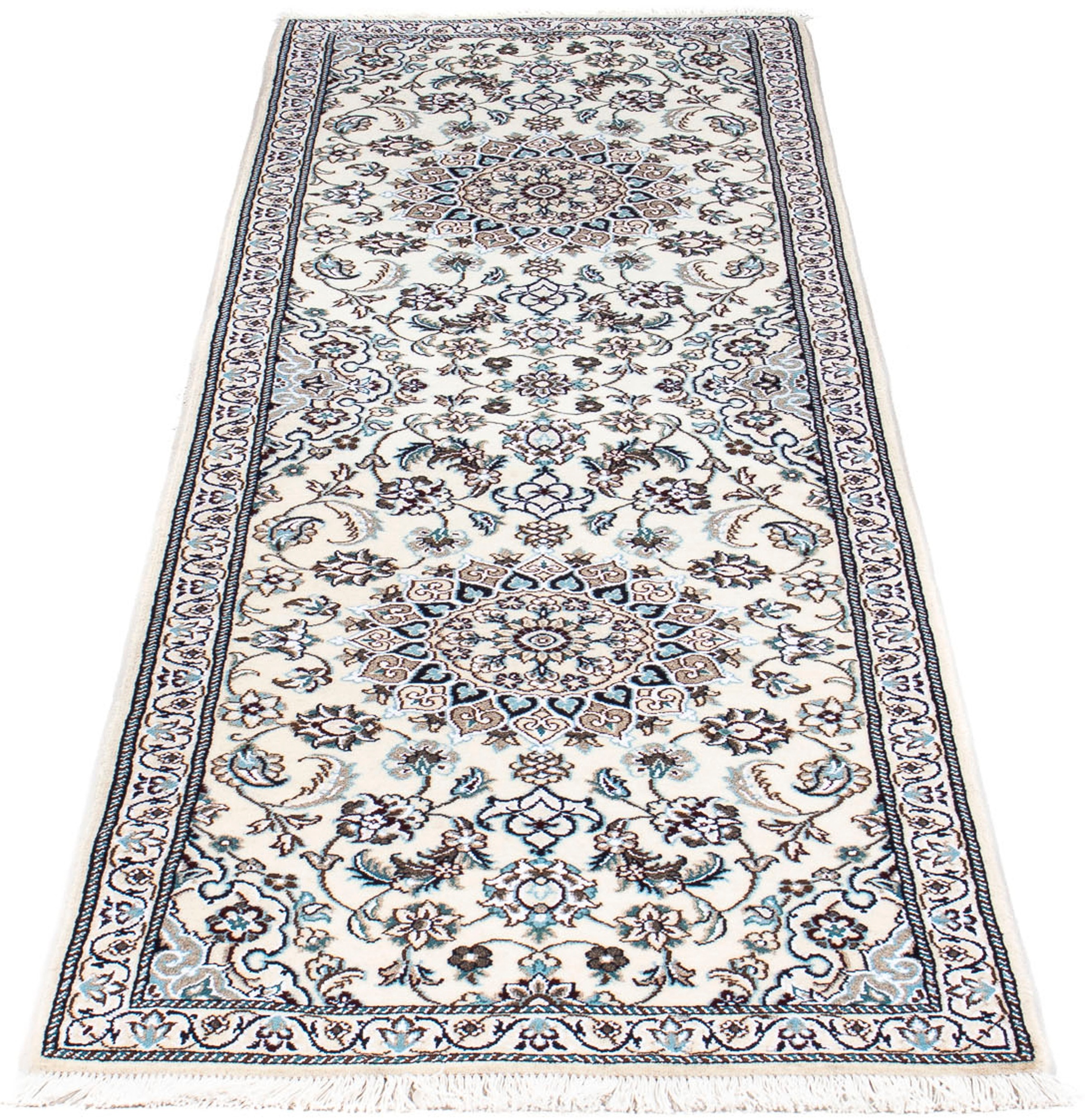Image of morgenland Orientteppich »Perser - Nain - Royal - 200 x 62 cm - beige«, rechteckig, 10 mm Höhe, Wohnzimmer, Handgeknüpft, Einzelstück mit Zertifikat bei Ackermann Versand Schweiz