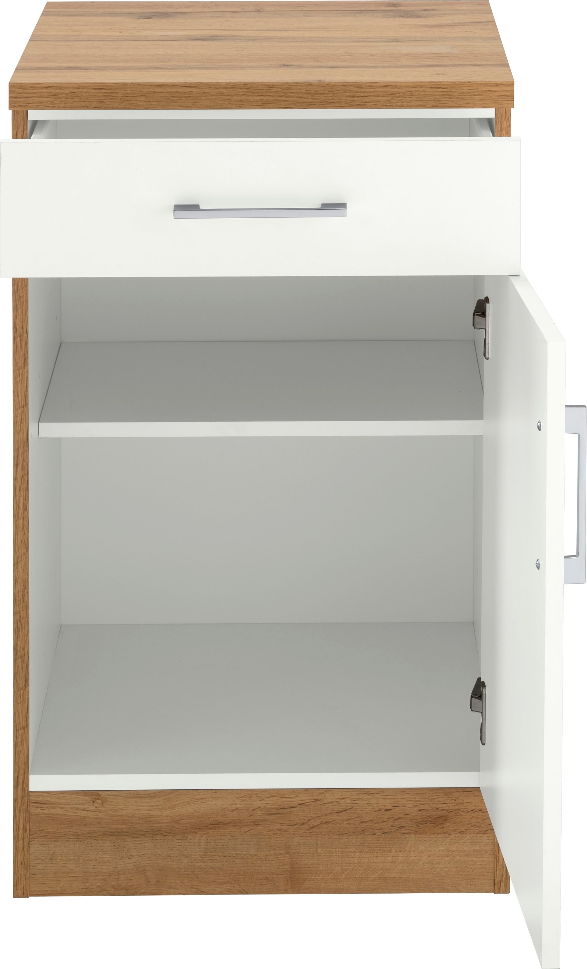 KOCHSTATION Armoire basse »KS-Colmar« 50 cm, avec poignée en métal, pour beaucoup de rangement