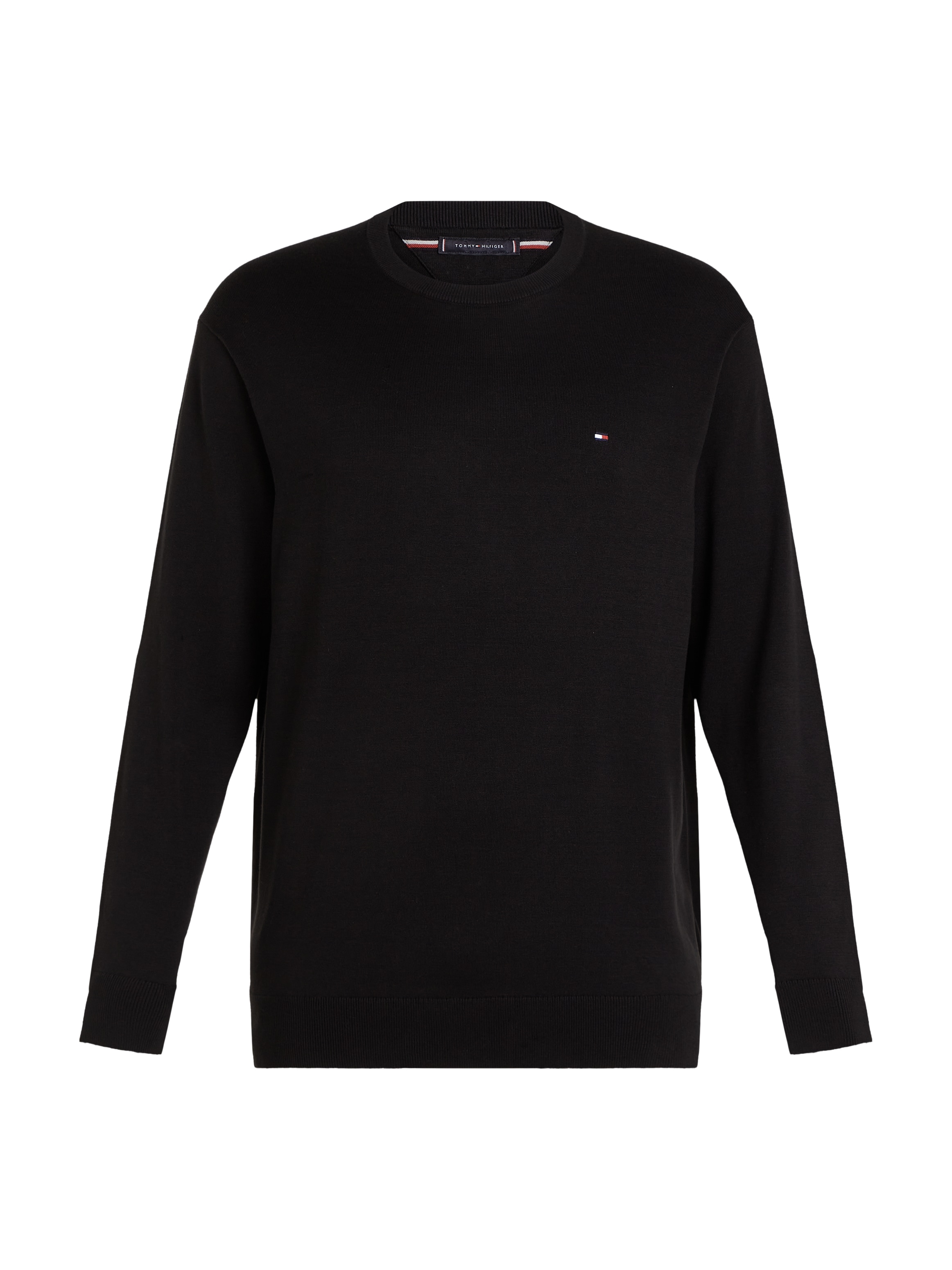 Tommy Hilfiger Big & Tall Rundhalspullover »BT-ESSENTIAL COTTON CREW NECK-B«, in Grossen Grössen, Logostickerei