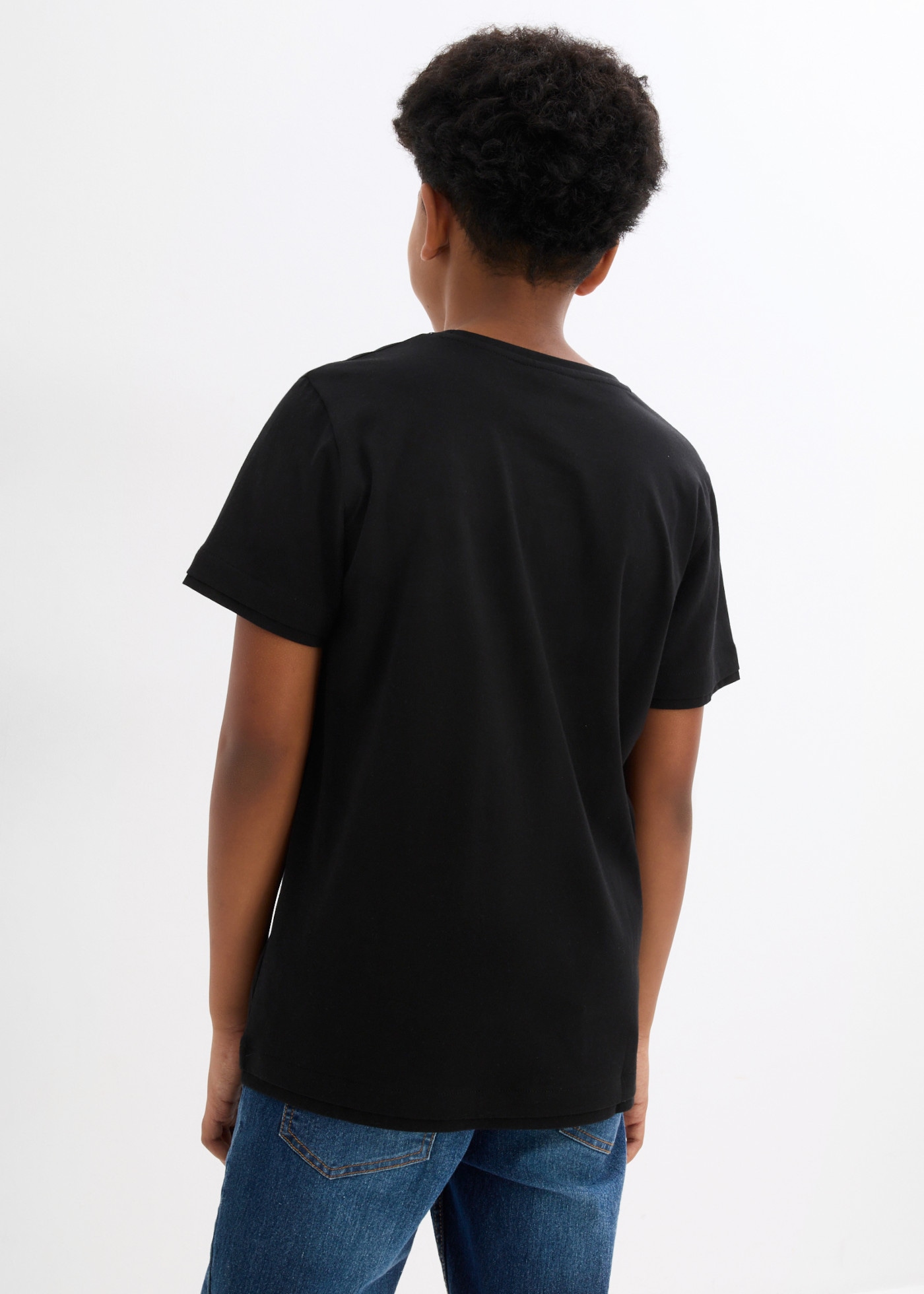 bonprix T-shirt Paquet, lot de 2, 2 coupe confortable, manches courtes, en pur coton