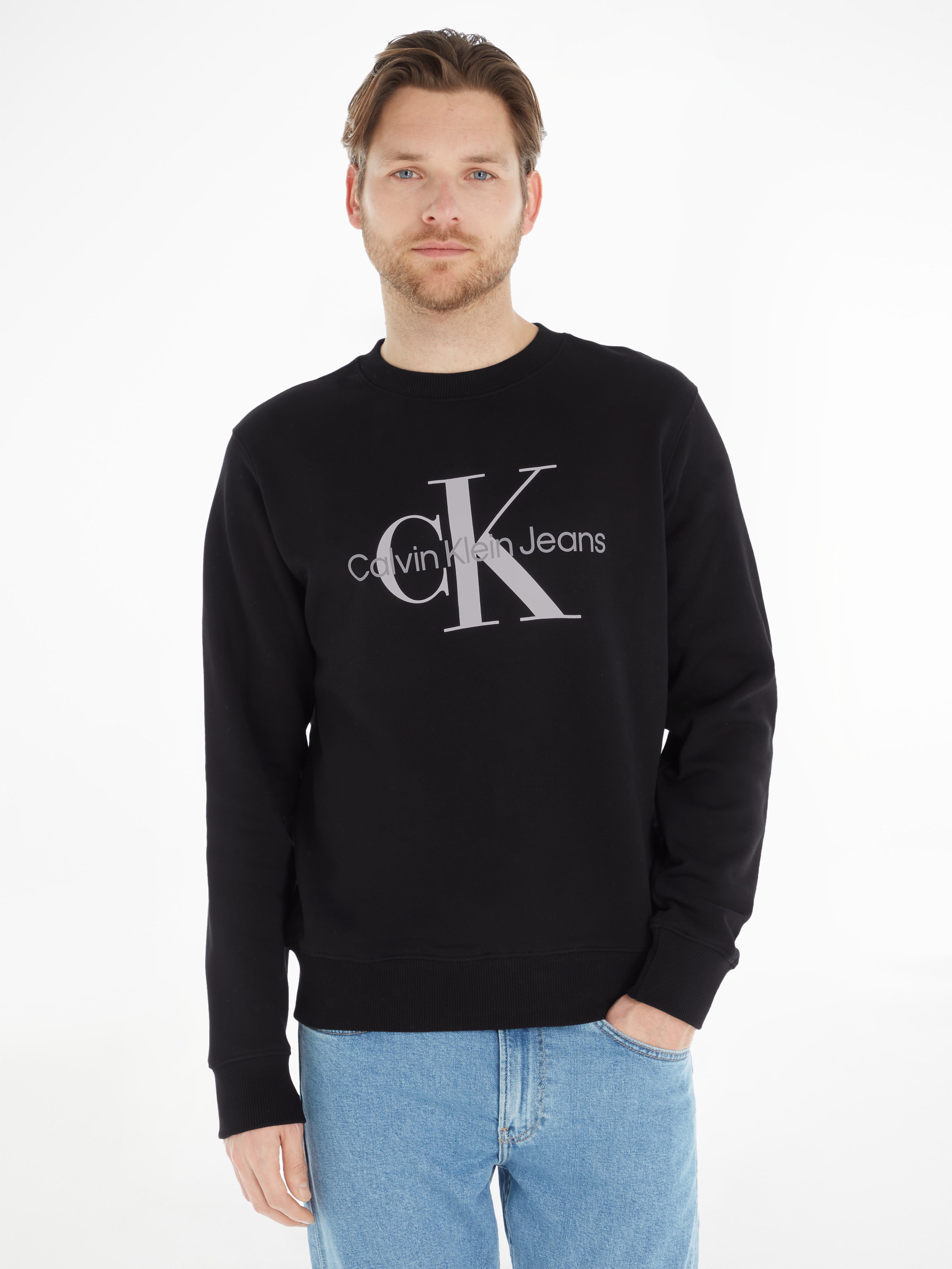 Calvin Klein Jeans Sweatshirt »ICONIC MONOGRAM CREWNECK«, mit grossem Druck