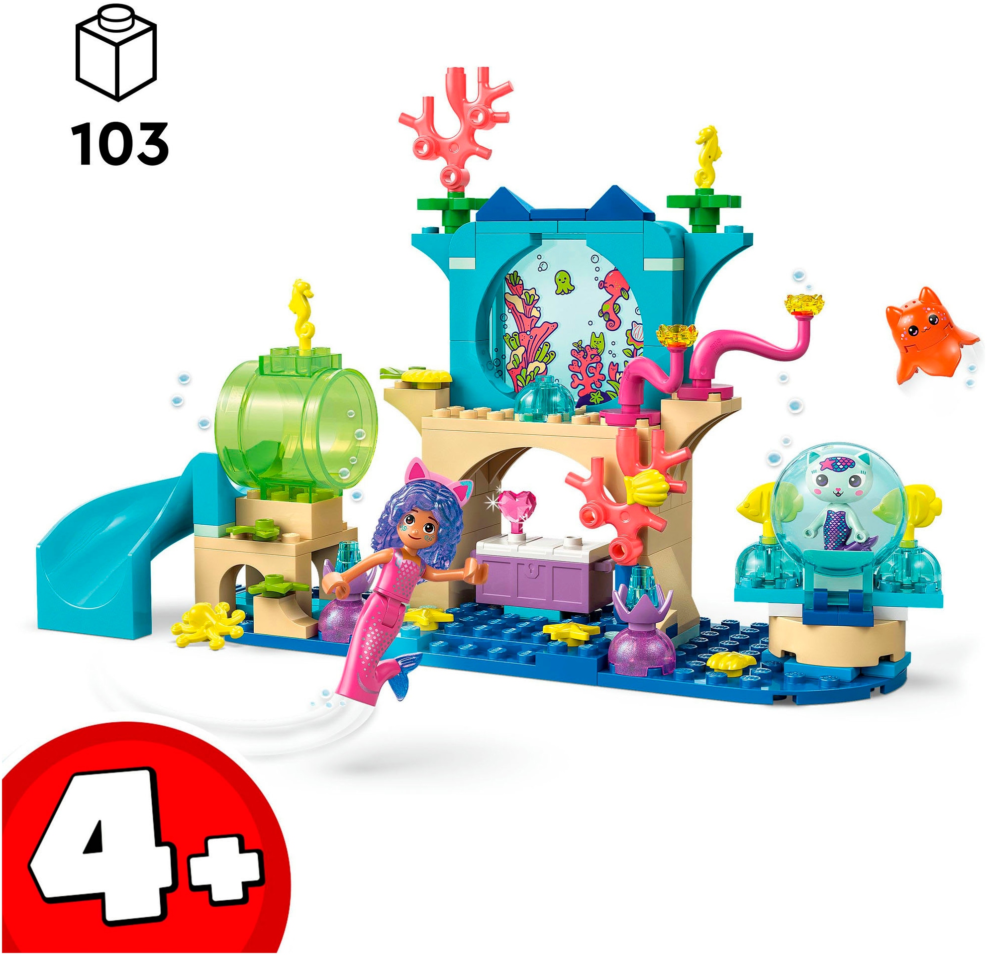 LEGO® Konstruktionsspielsteine »Meerjungfrau Gabbys Aquarium Abenteuer (11204), LEGO Gabby's Dollhouse« Made in Europe