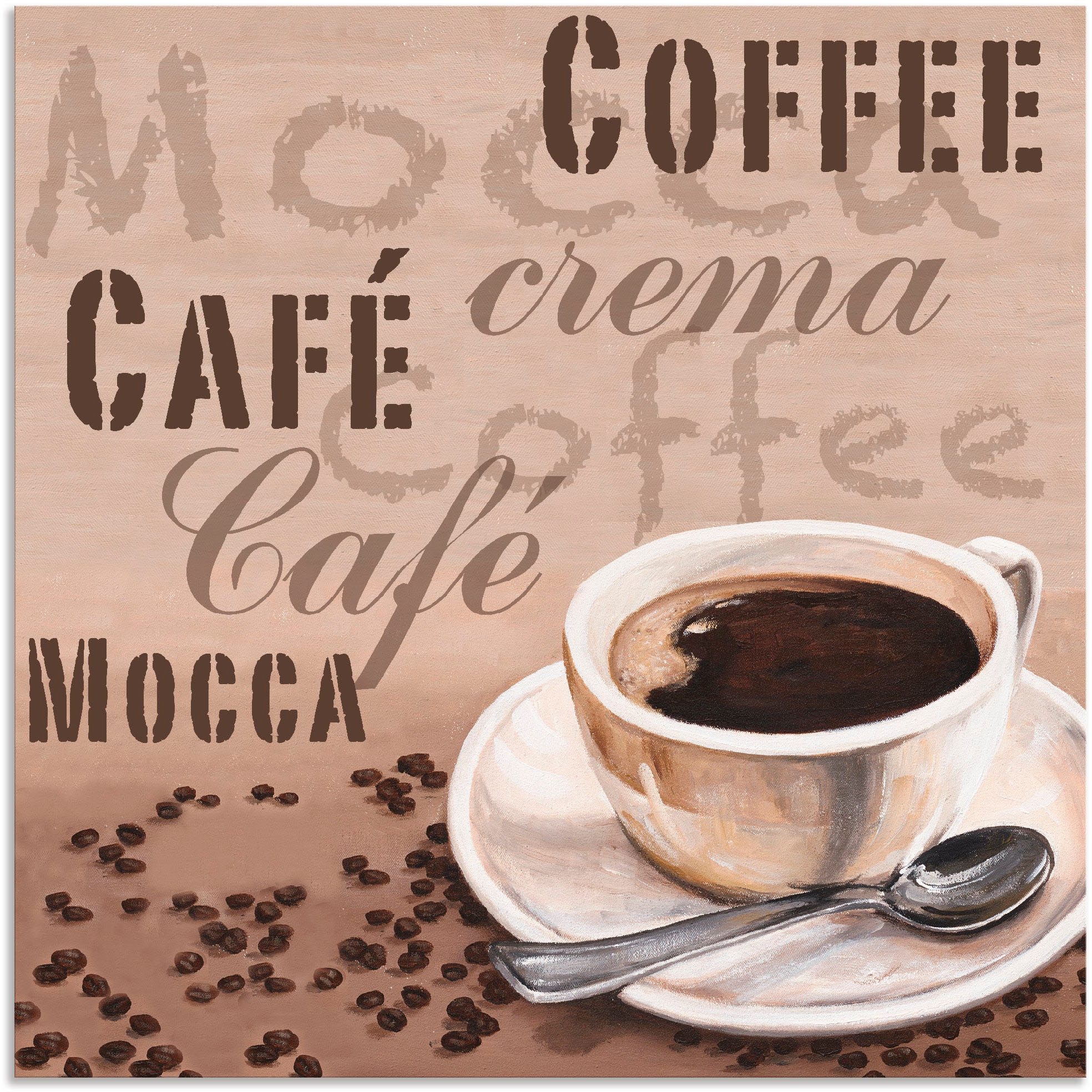 Leinwandbild, »Mocca versch. St.), (1 - Poster Getränke, Artland Wandbild Alubild, als kaufen Kaffee«, Grössen oder Wandaufkleber in