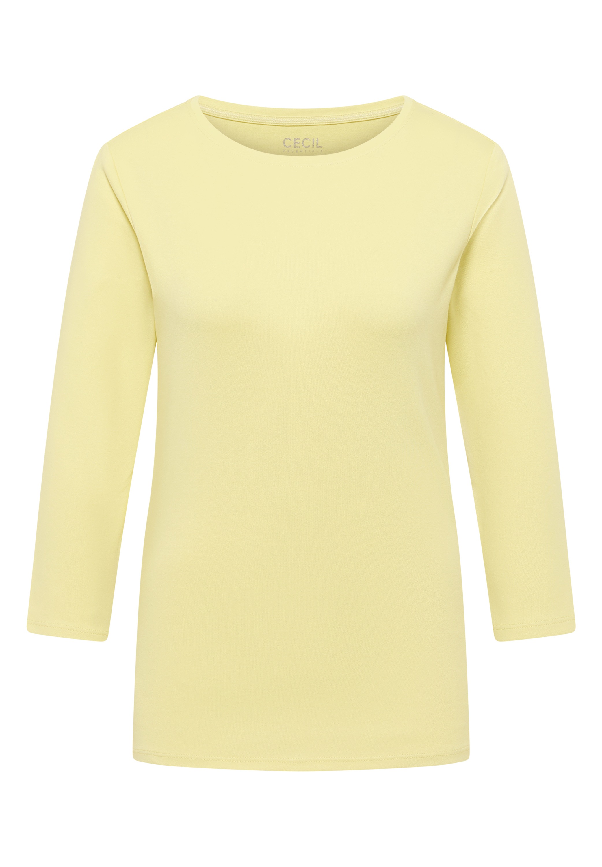 Cecil T-shirt à manches 3/4 »Basic Boatneck« mit U-Boot-Ausschnitt, unifarben