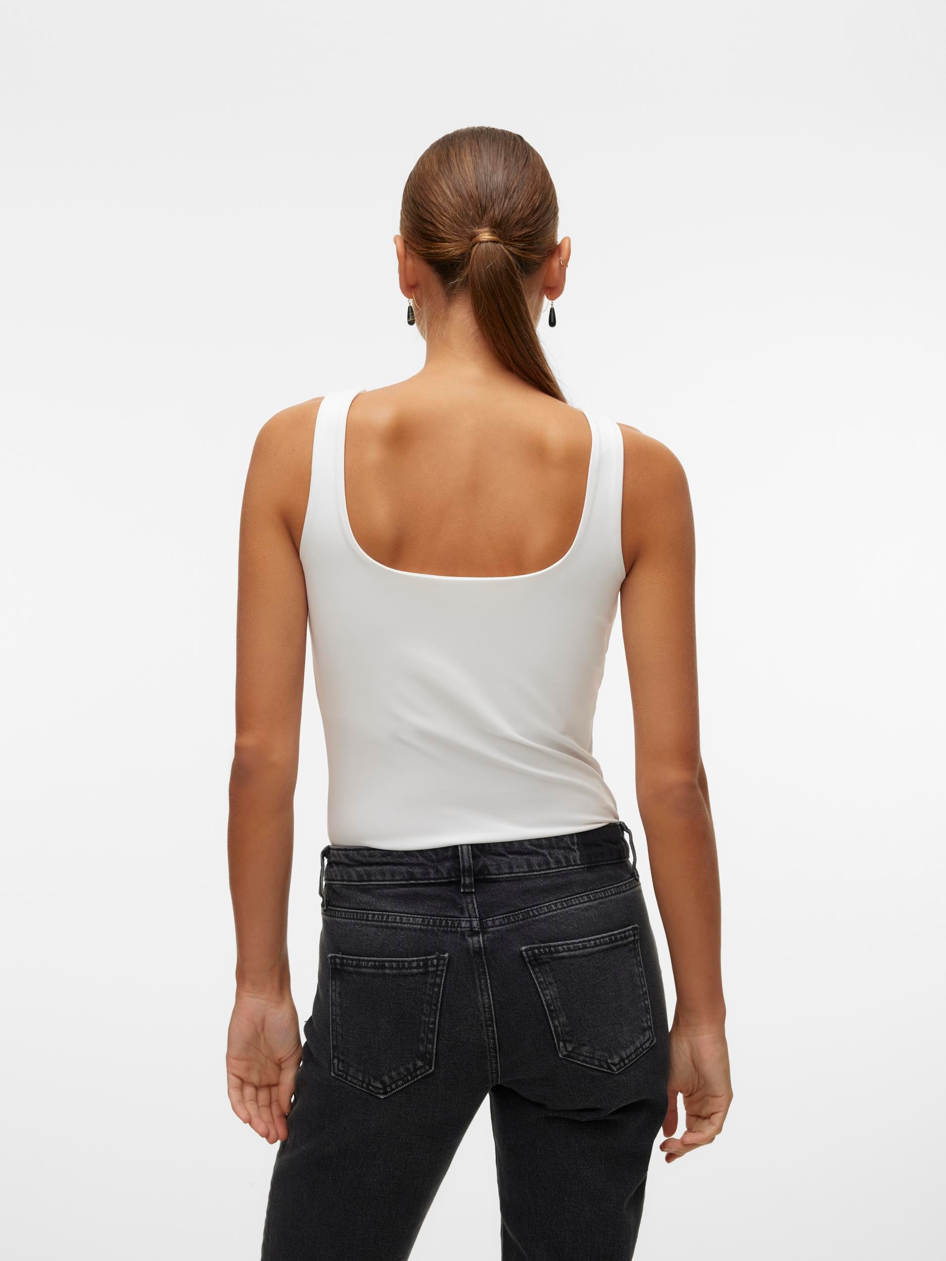 Vero Moda Shirttop »VMMILLION SL SQUARE TOP 2-WAY JRS NOOS« Materialmix, regular fit
