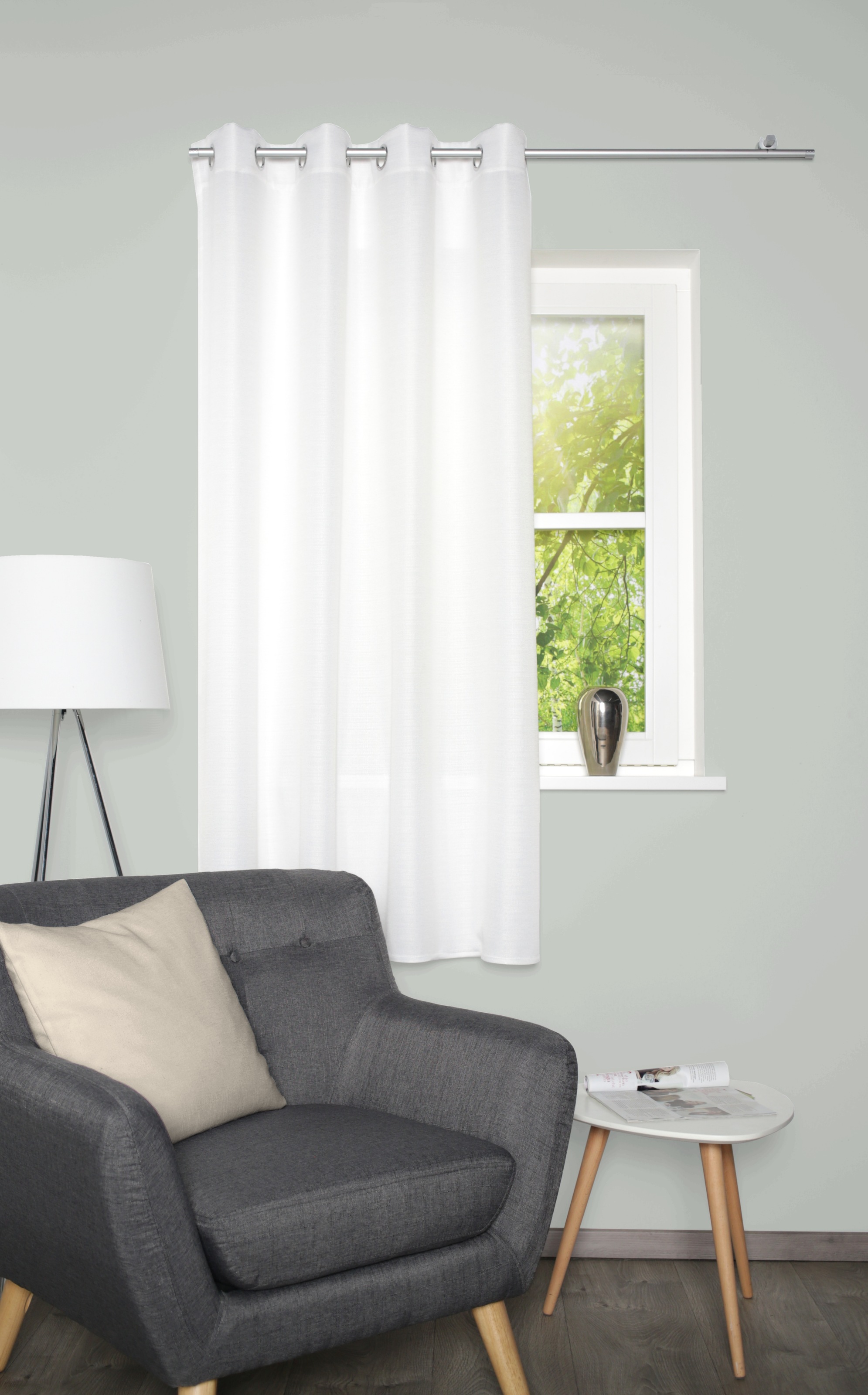 Image of Home Basics Vorhang "BENOGA" Ösen 1 Stk. tlg. Ösenschal, Uni, Dekostruktur