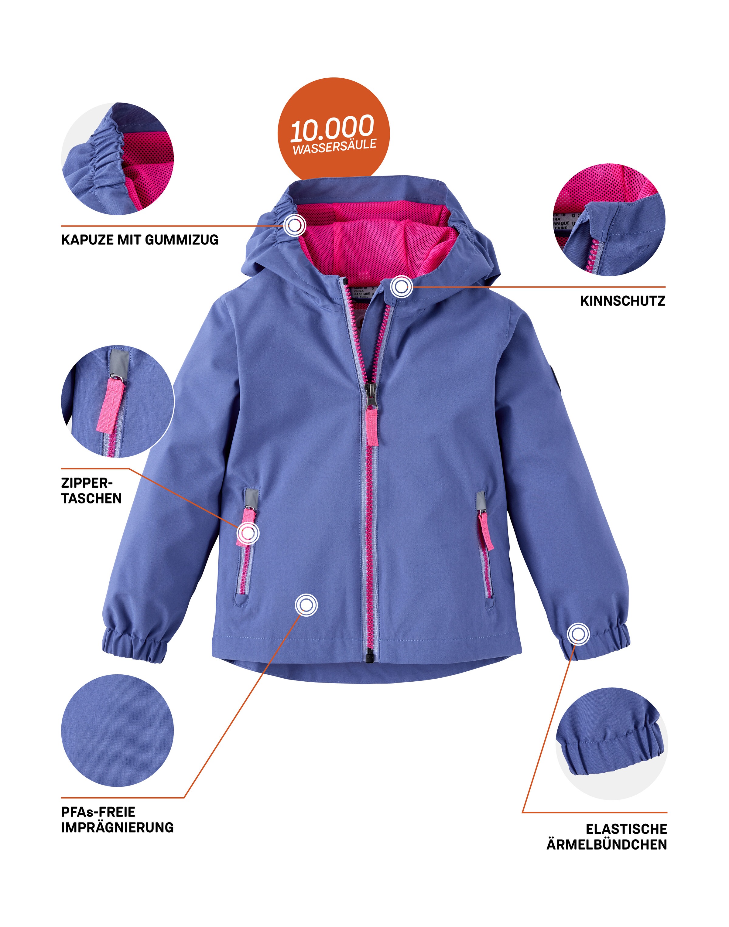 first instinct by killtec Veste fonctionnelle »FIOS 10 MNS JCKT« Wasser- und winddicht, Ärmel mit Grow-Up Funktion, Kinnschutz