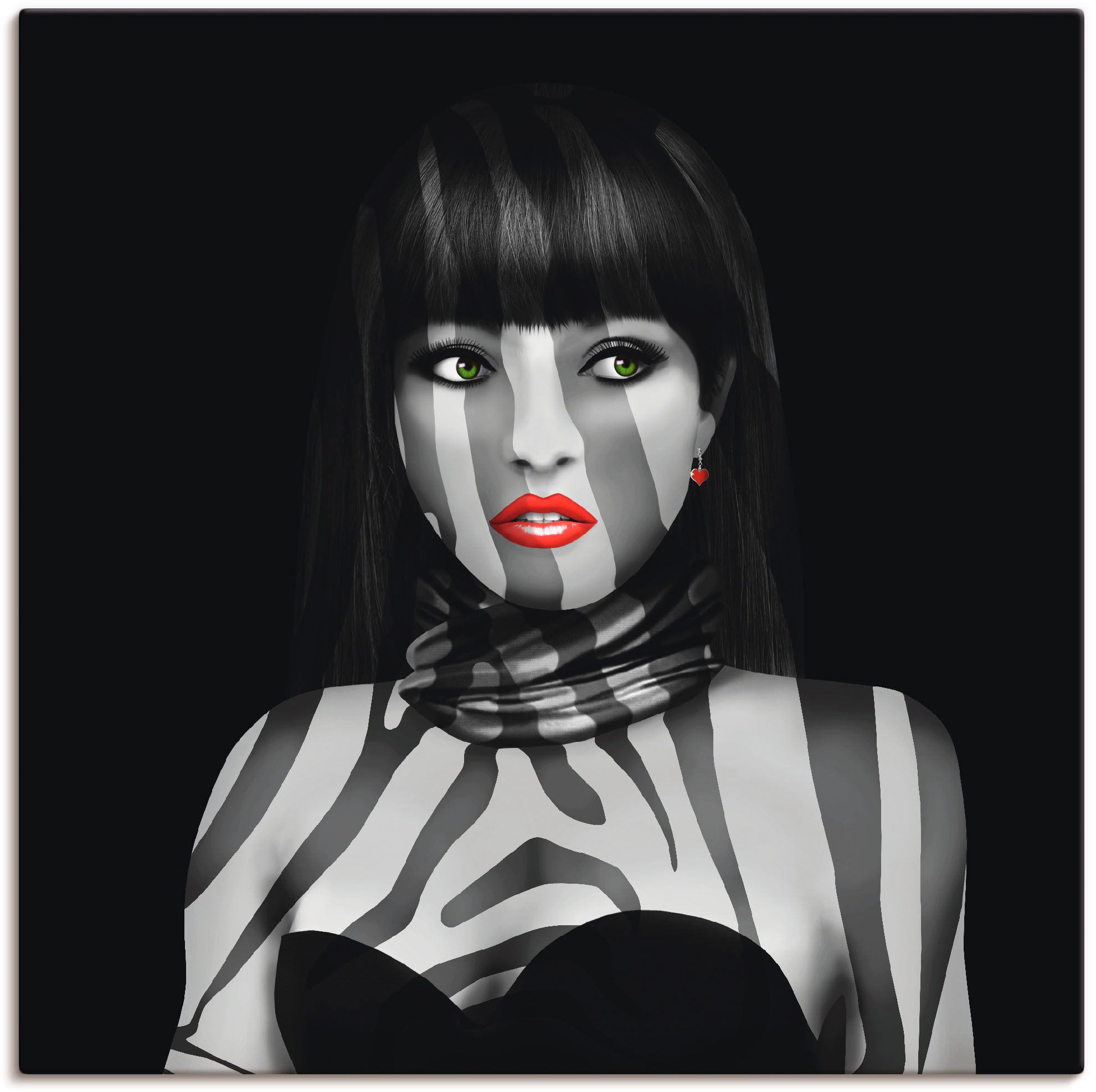 Image of Artland Wandbild »Exotische Lady«, Frau, (1 St.), in vielen Grössen & Produktarten - Alubild / Outdoorbild für den Aussenbereich, Leinwandbild, Poster, Wandaufkleber / Wandtattoo auch für Badezimmer geeignet bei Ackermann Versand Schweiz