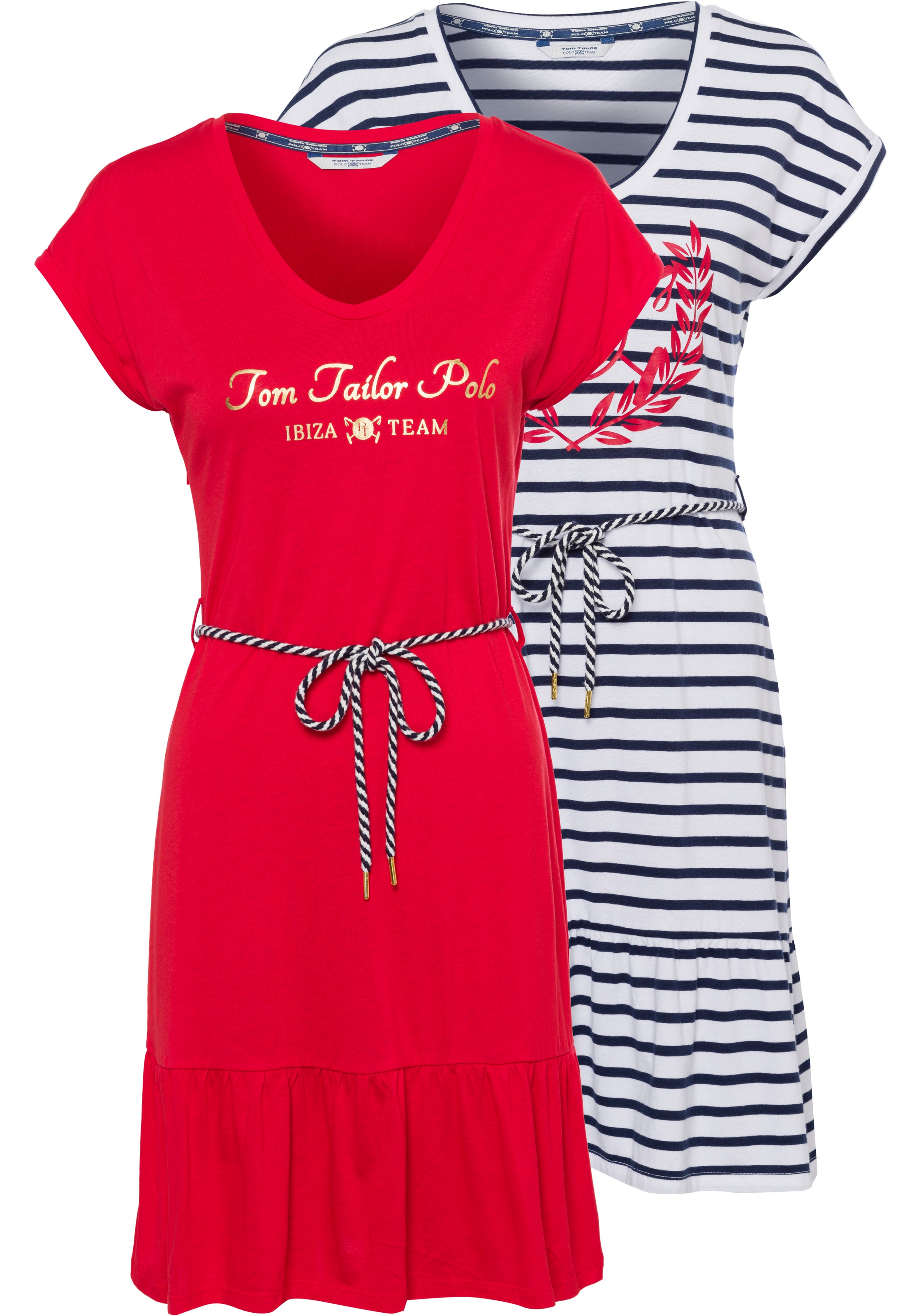 Image of TOM TAILOR Polo Team Shirtkleid, (Packung, 2er-Pack), im Doppelpack in verschiedenen Farbvarianten bei Ackermann Versand Schweiz