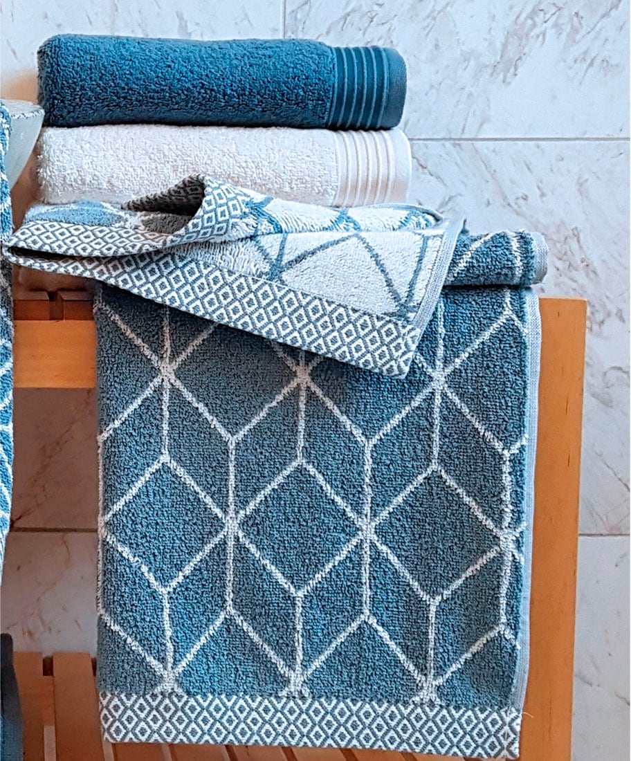 framsohn frottier Handtuch Set »Design Jacquard Prisma« mehrfarbig gewebtem Saum, hergestellt in Österreich