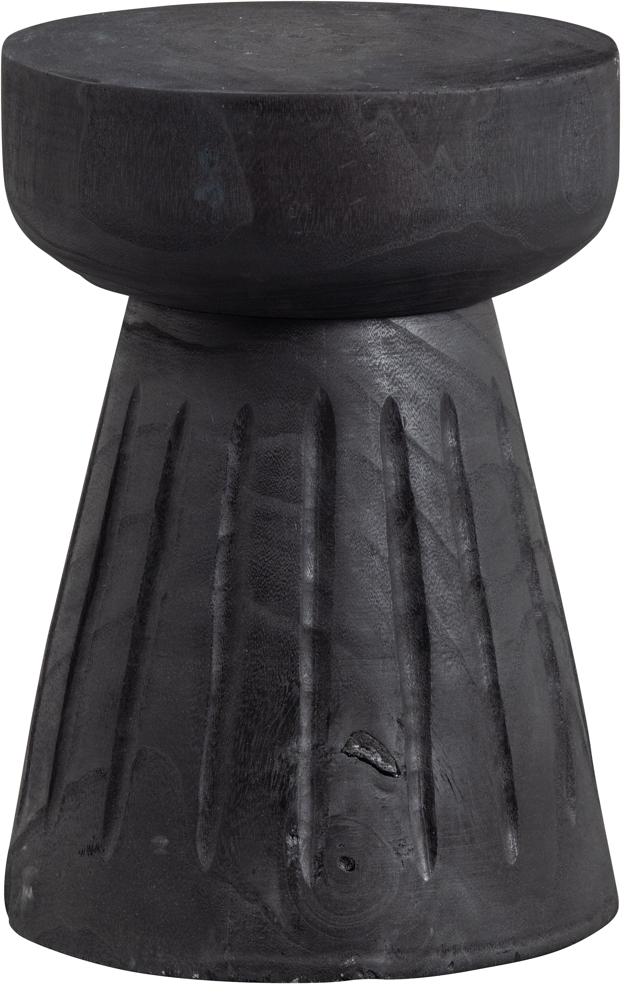 Image of WOOOD Hocker "Borre aus Paulowniaholz mit sichtbare Maserung Ø 28 x H 40 cm" Vollstandig montiert geliefert, Pfleiglicht, Tragkraft 20 kg