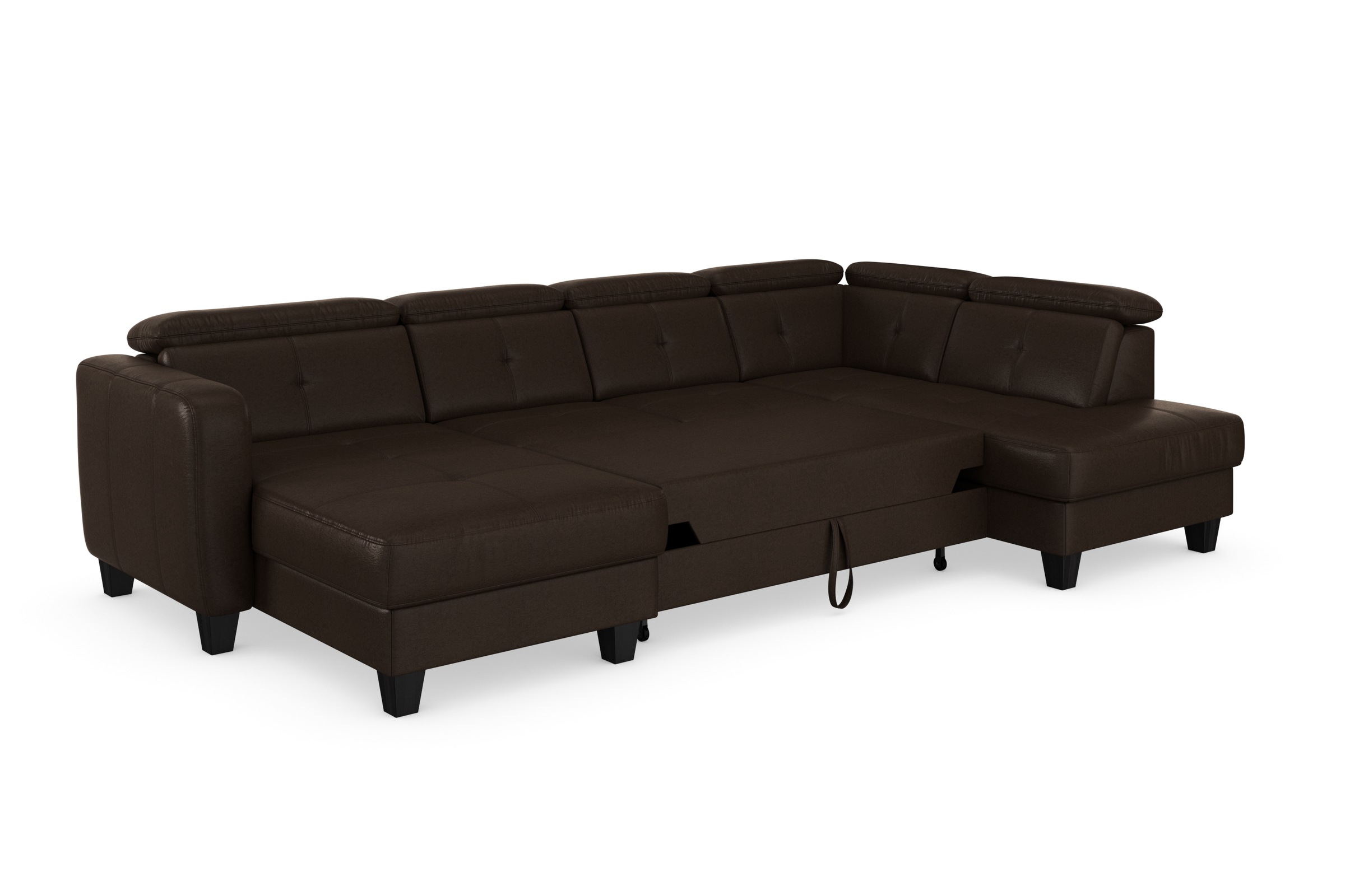 sit&more Wohnlandschaft »Belluci U-Form«, Kopfteilverstellung und Federkern, wahlweise mit Bettfunktion