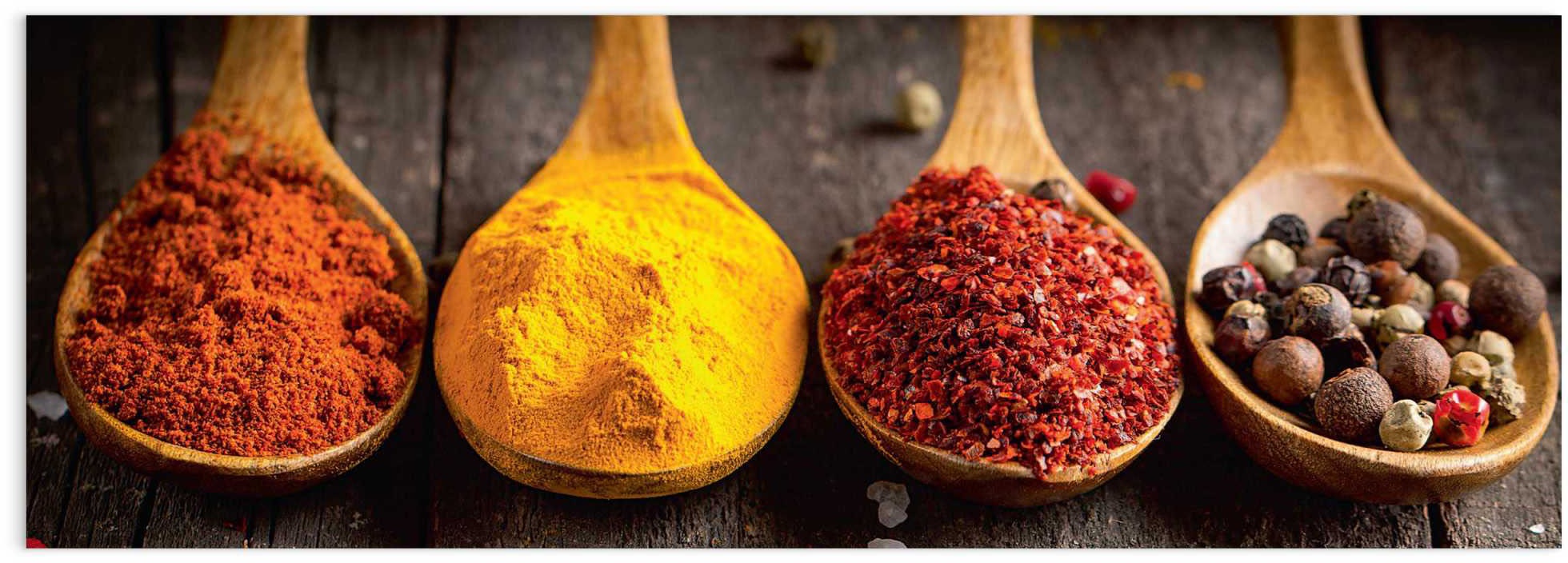 Image of Reinders! Glasbild »Glasbild Gewürze Essen - Kochen - Farbenfroh«, Gewürze, (1 St.) bei Ackermann Versand Schweiz