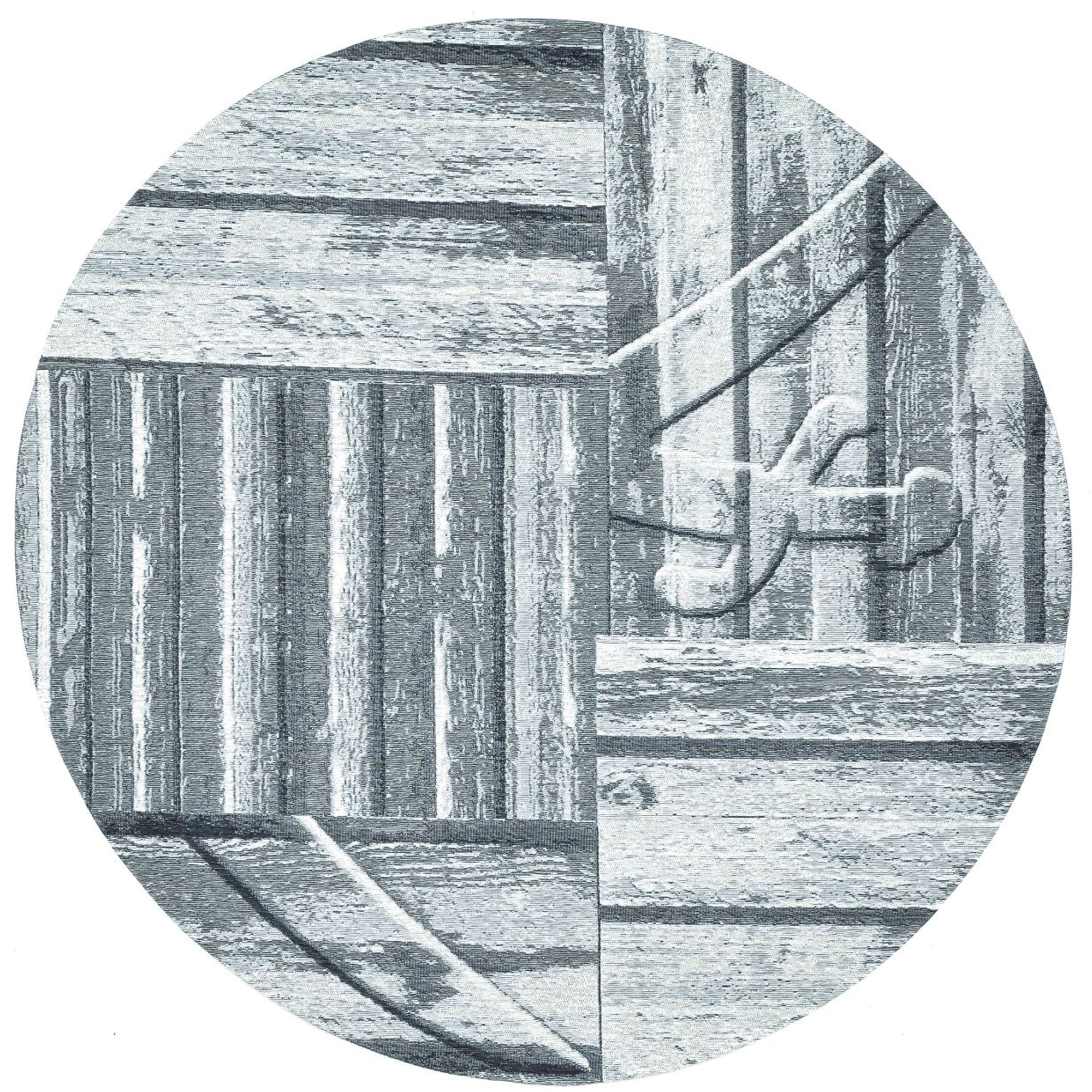 Sansibar Teppich »Keitum 010« rund 3 mm Höhe Flachgewebe, modernes Holz Design, Motiv, gekreuzte Säbel