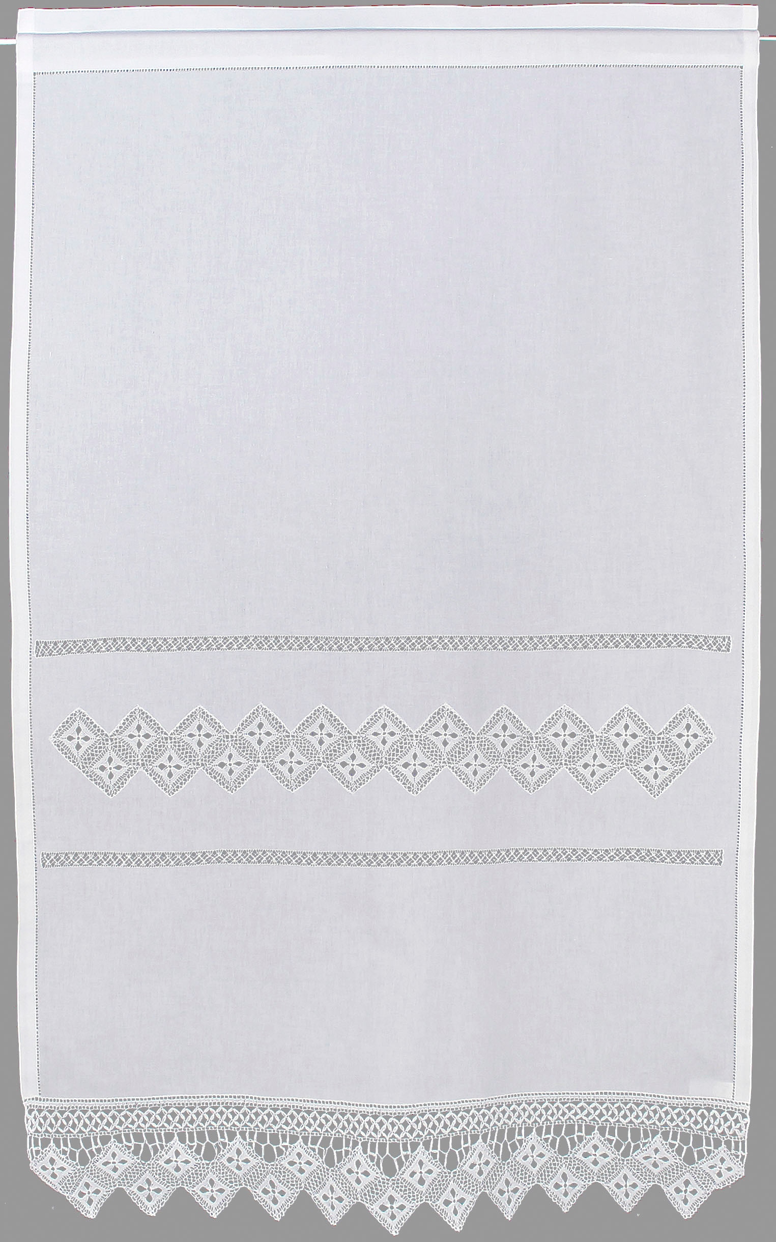 HOSSNER - ART OF HOME DECO Gardine »BALDO« Stangendurchzug 1 Stk. tlg. Häkelspitze - ECHTE Handarbeit