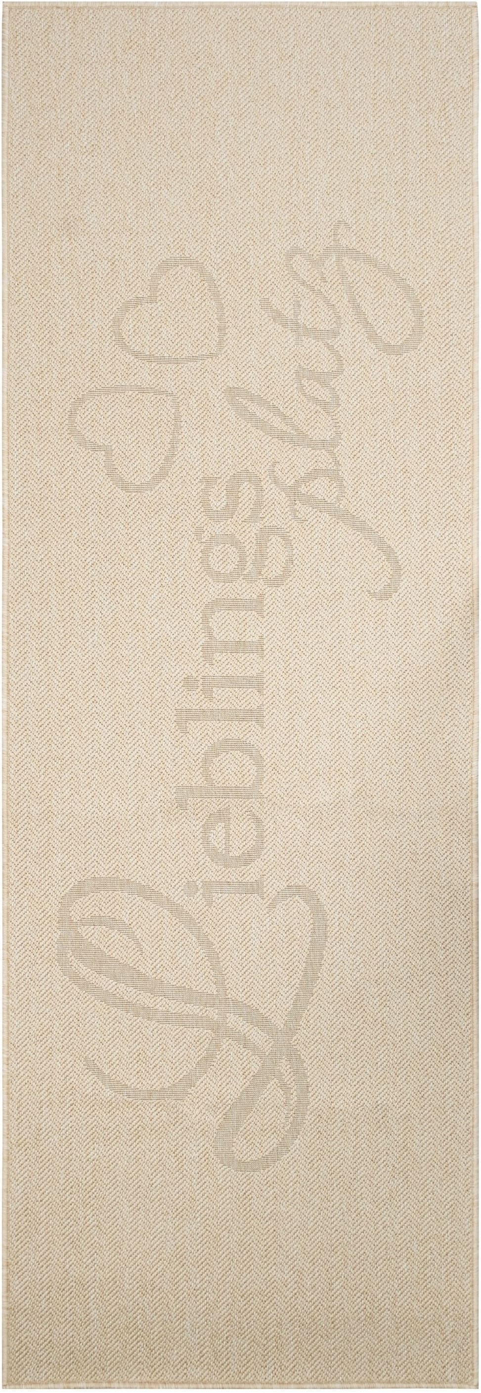 GOODproduct Läufer »Lieblingsplatz, mit Schriftzug, In- und Outdoor geeignet« rechteckig 5 mm Höhe Wetterfest, UV-beständig, Küchenläufer, Camping, Balkon