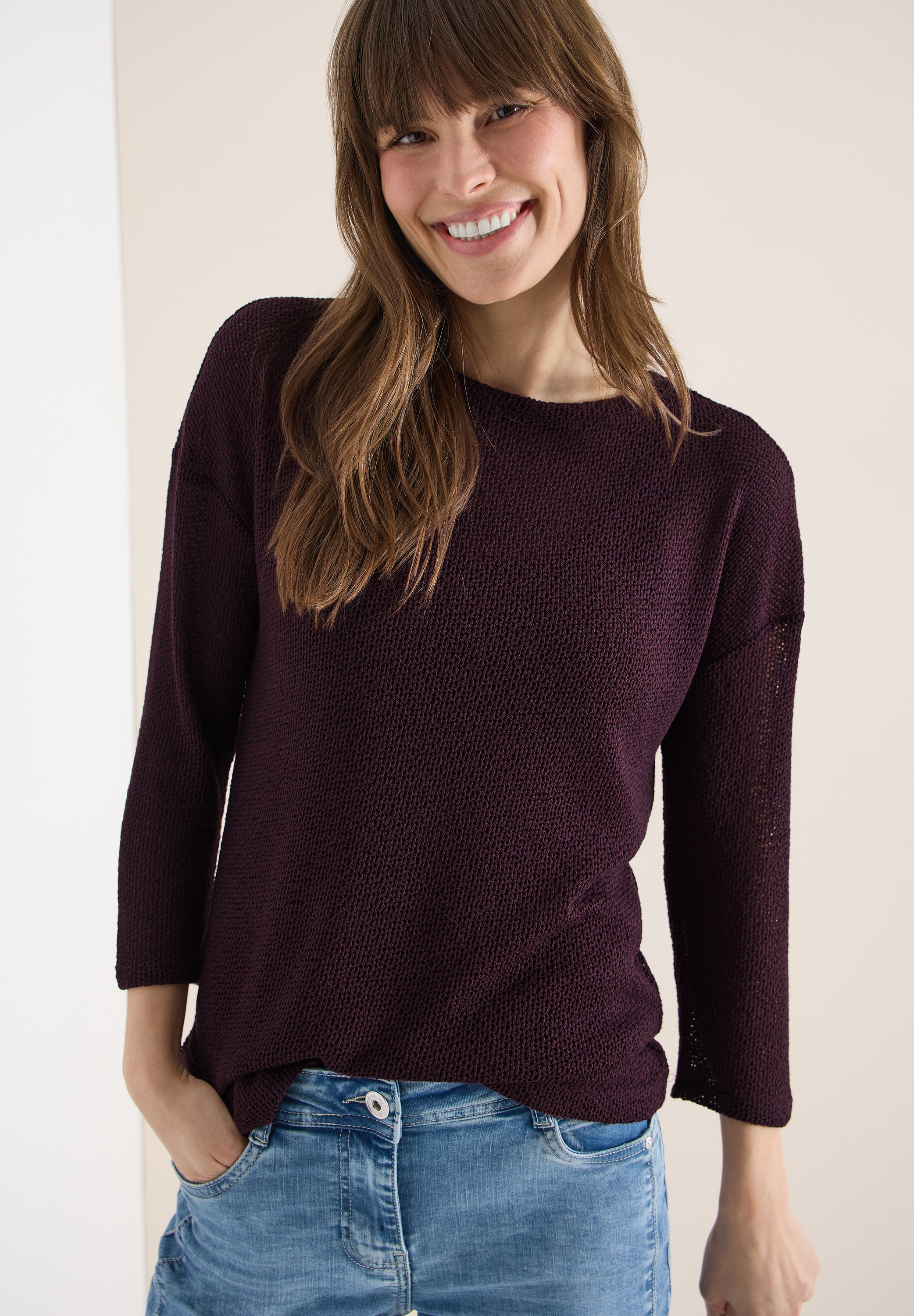 Image of Cecil 3/4 Arm-Pullover mit U-Boot Ausschnitt