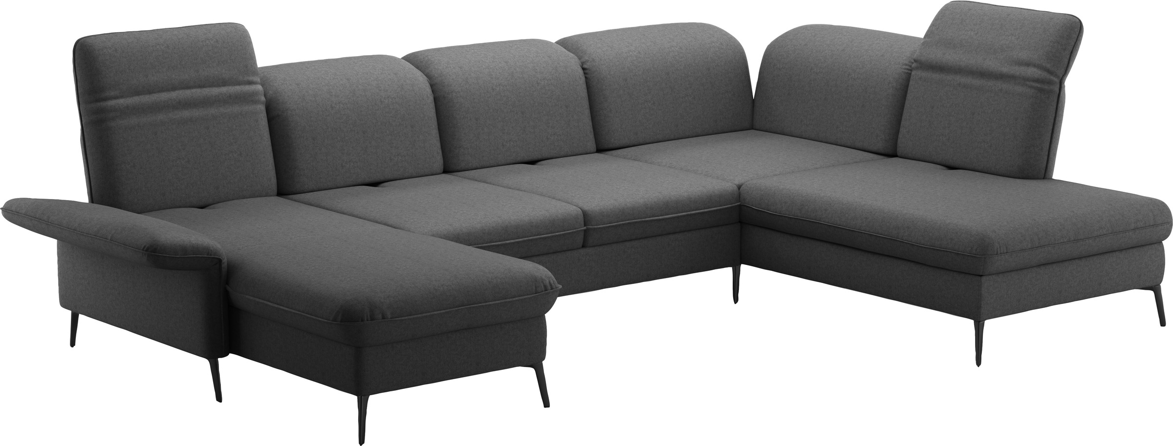 sit&more Wohnlandschaft »Emely, inkl. Sitztiefenverstellung«, wahlweise mit Bettfunktion,Bettkasten,Kopf- & Armteilverstellung