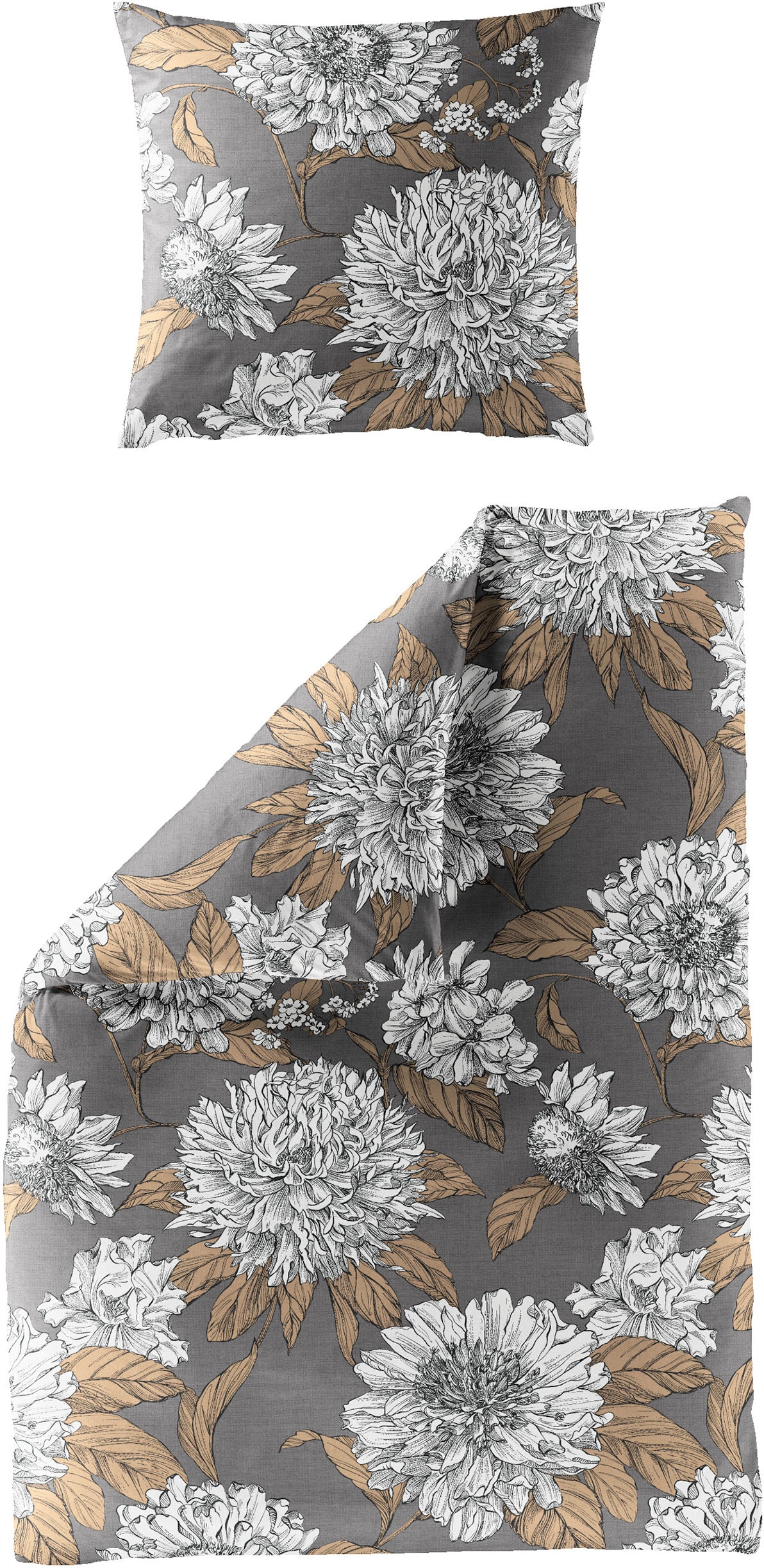 Image of BIERBAUM Bettwäsche "4059" 2 Stk. Mako-Satin, 100 % Baumwolle, pflegeleicht, floral