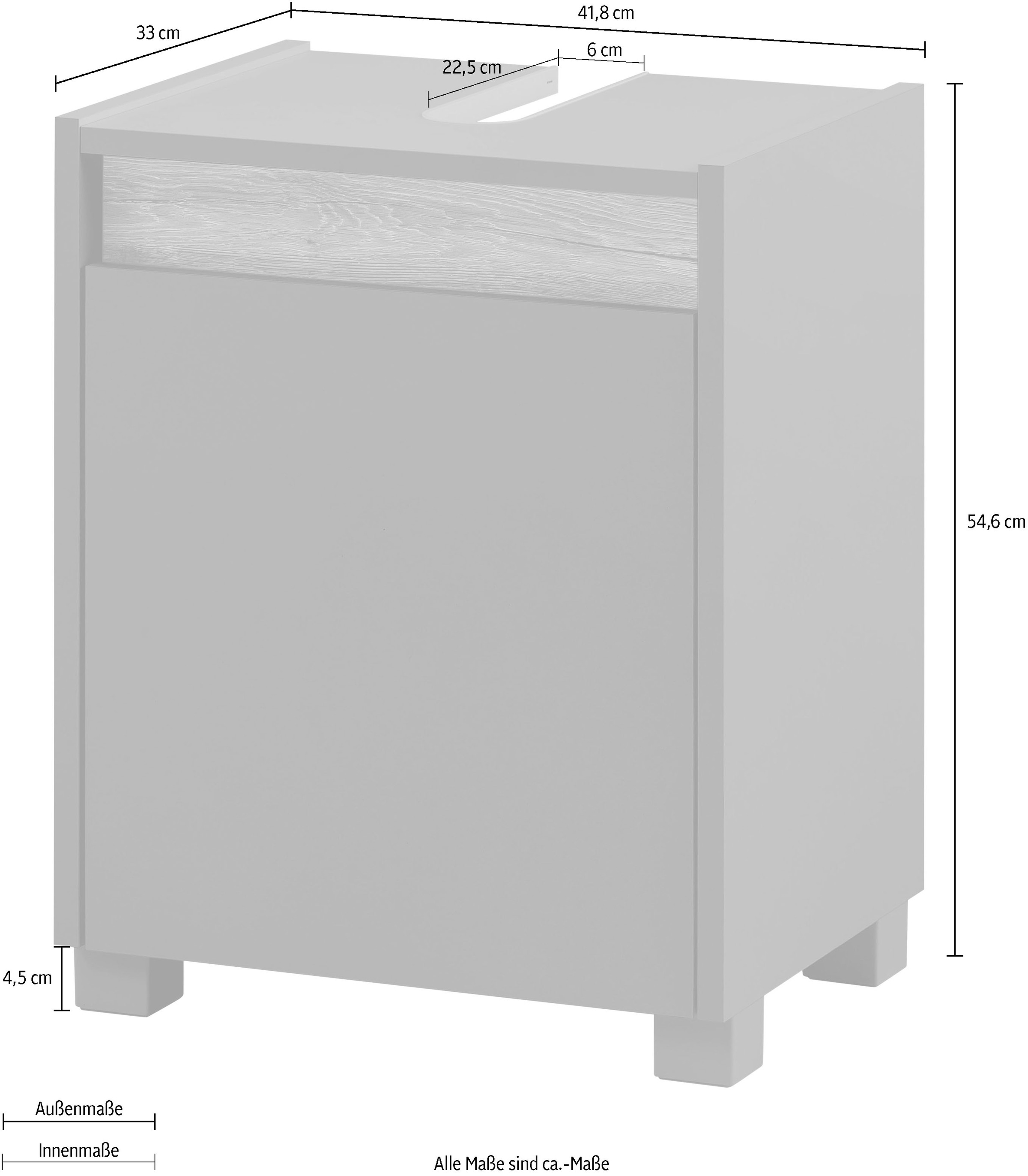 Schildmeyer Waschbeckenunterschrank »Cosmo in verschiedenen Farben«, Badezimmerschrank Badmöbel Breite 42 cm