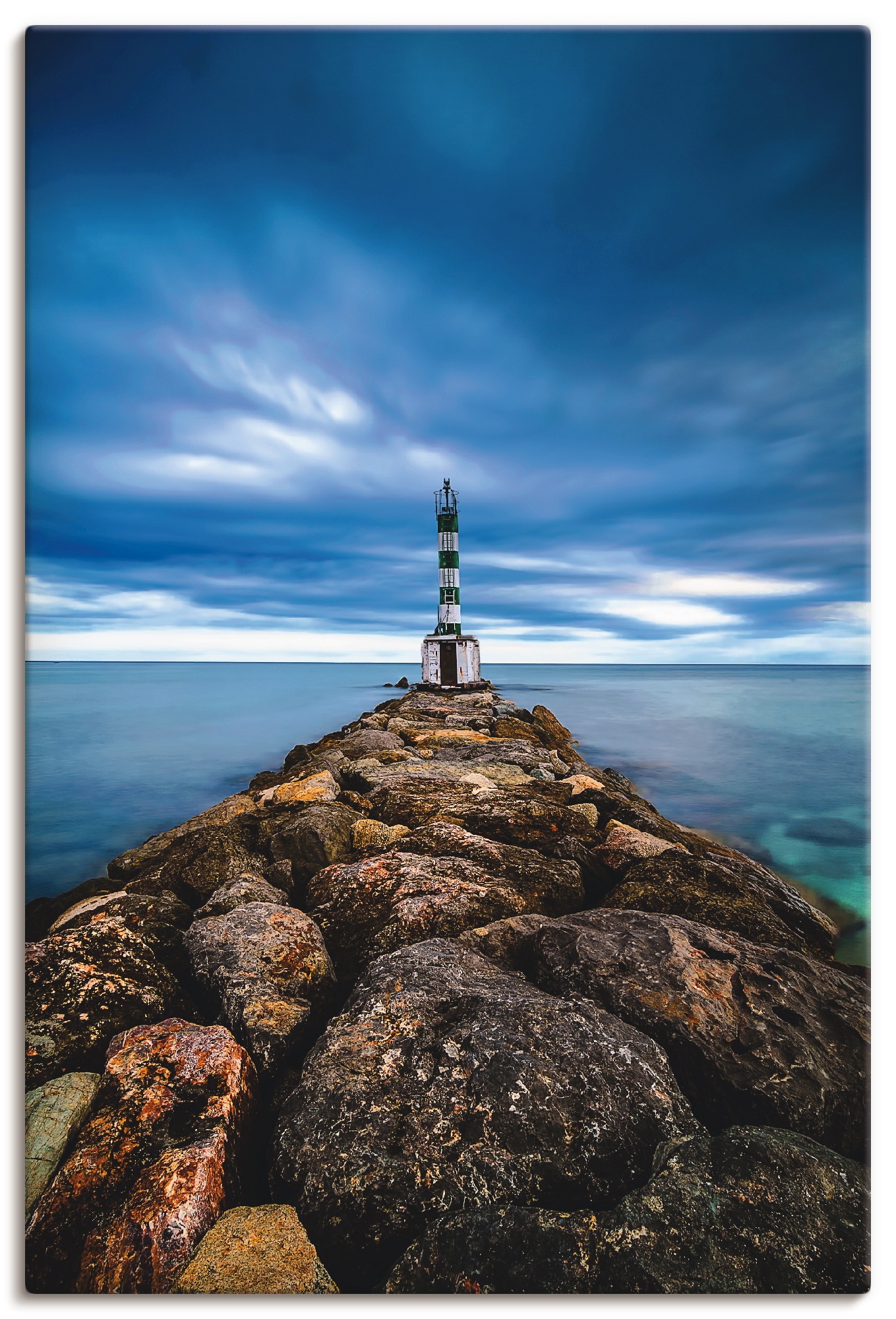 Image of Artland Wandbild »Leuchtturm am Atlantik«, Küste, (1 St.), in vielen Grössen & Produktarten - Alubild / Outdoorbild für den Aussenbereich, Leinwandbild, Poster, Wandaufkleber / Wandtattoo auch für Badezimmer geeignet bei Ackermann Versand Schweiz