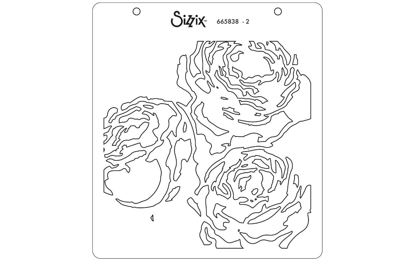Sizzix Set créatif »Schablone Pfingstrosen 4er-Pack«