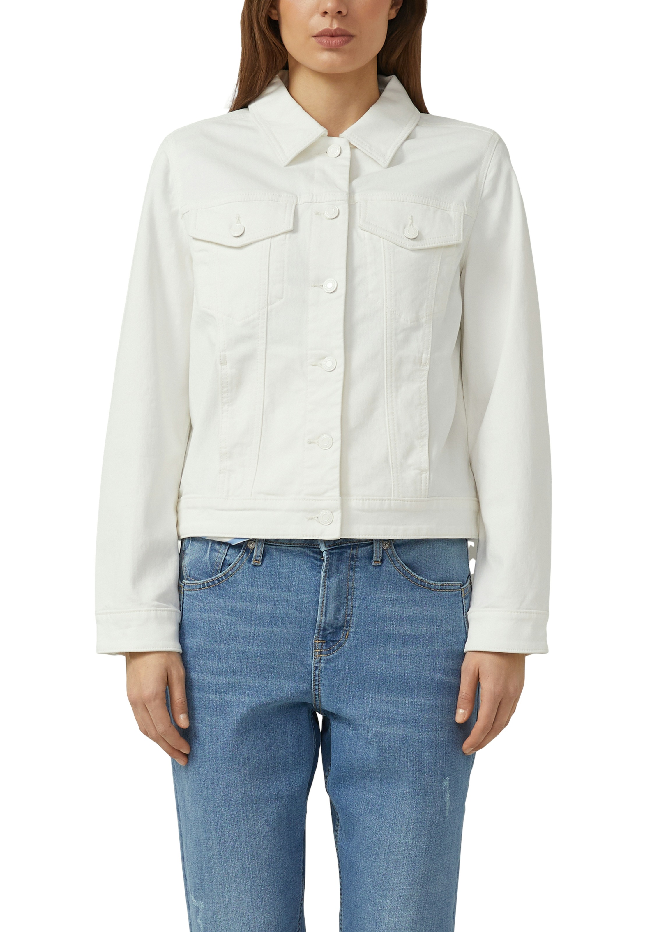 Image of s.Oliver Jeansjacke ohne Kapuze mit weissen Knöpfen