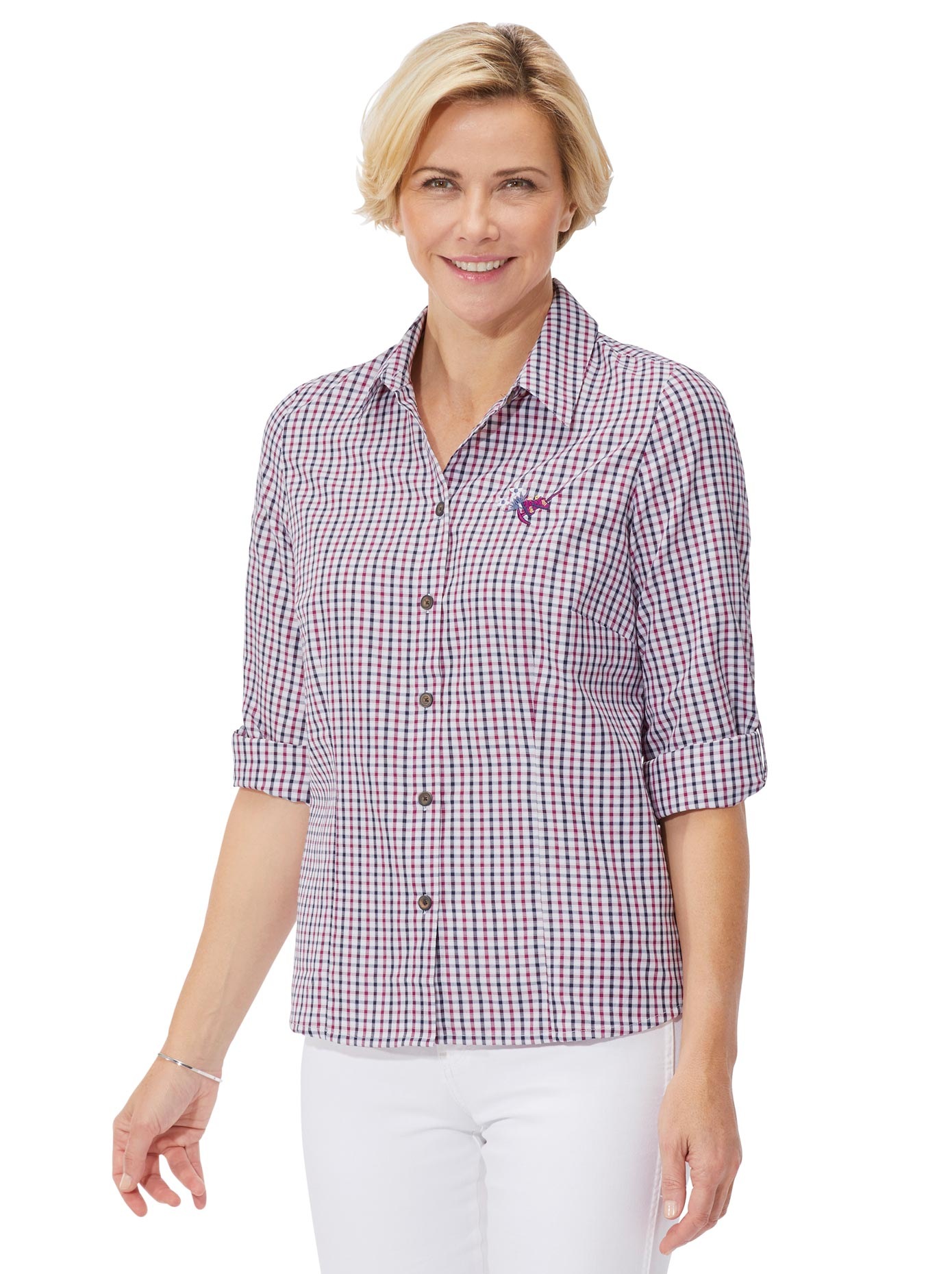 Bluse mit Knöpfen in Horn-Optik