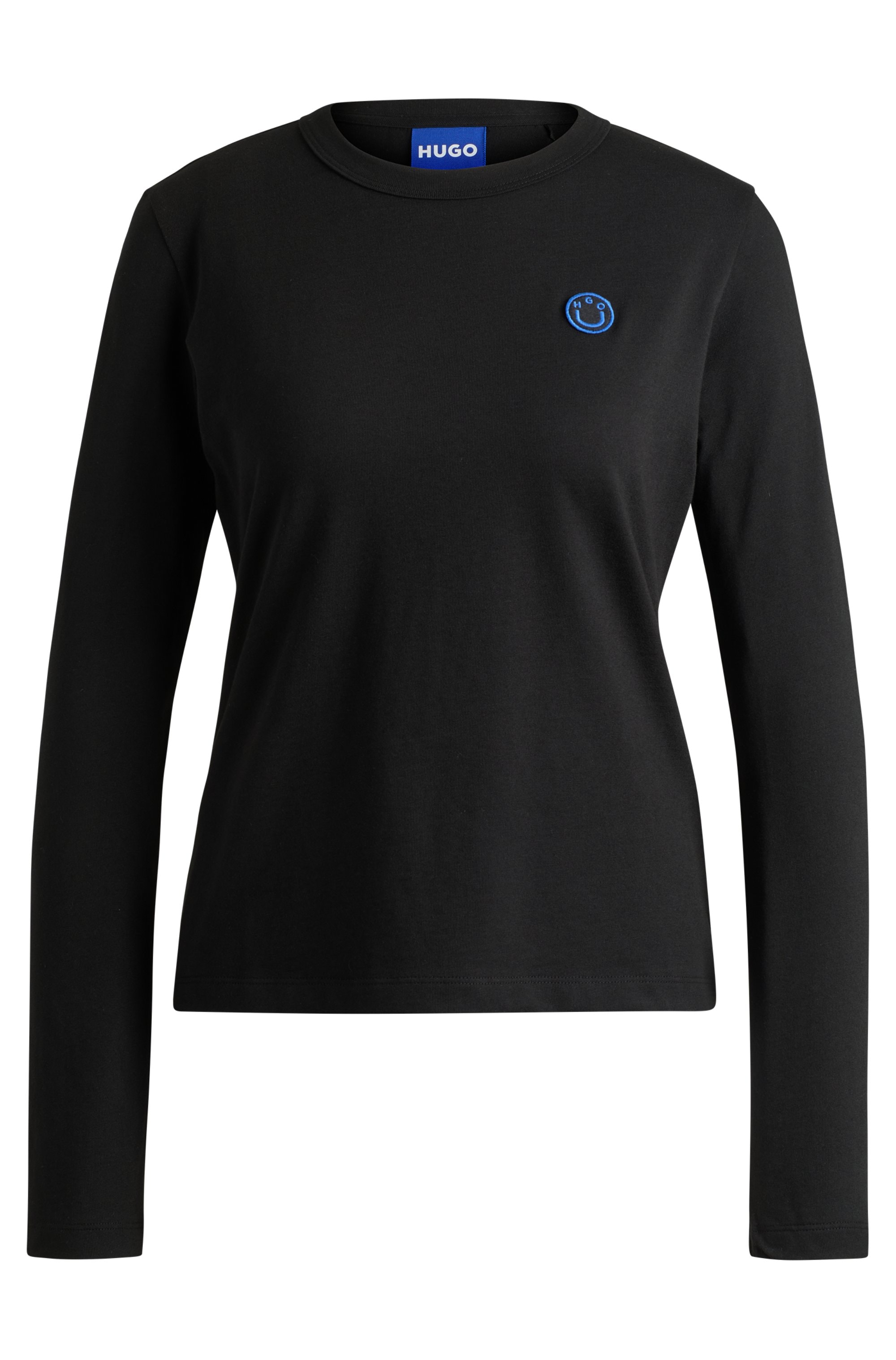 HUGO Blue Longsleeve »Daliria«, mit Label-Badge mit HAPPY HUGO Logo
