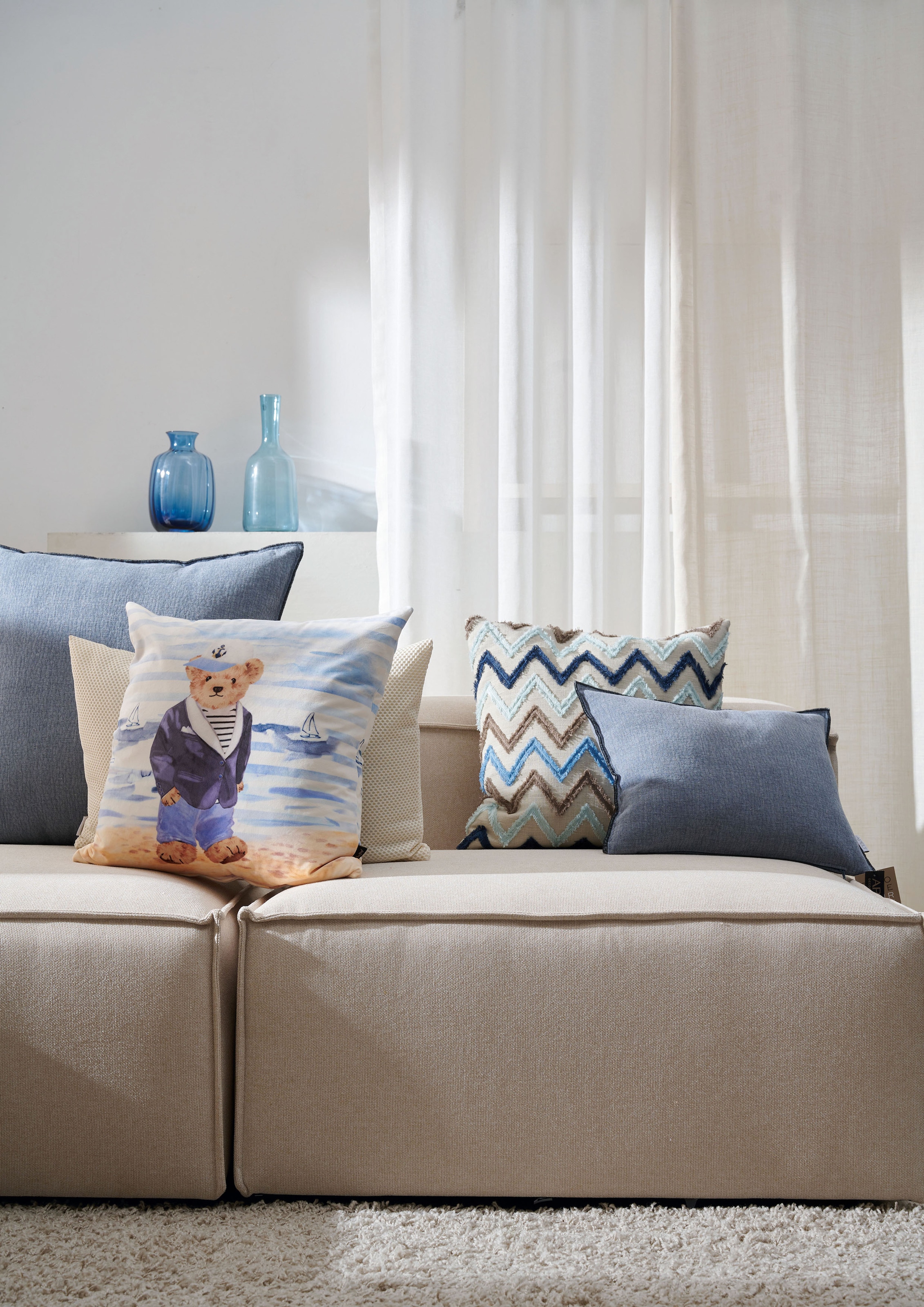 APELT Coussin décoratif »Ole« ours populaires au style yacht