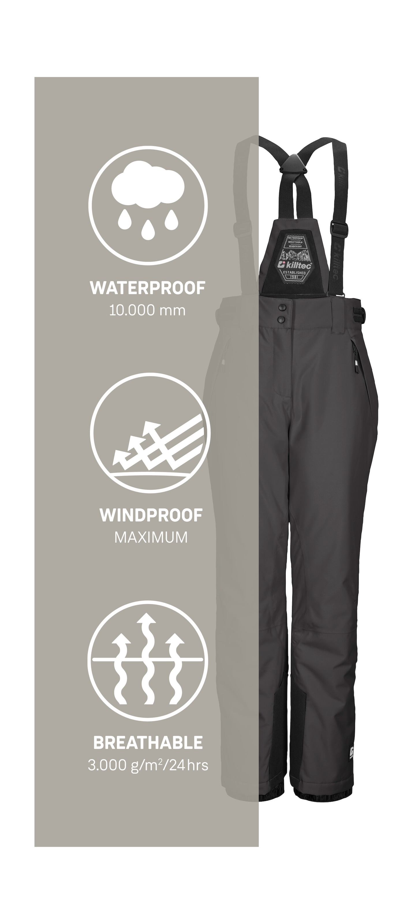 Killtec Pantalon de ski »KSW 213 GRLS SKI PNTS«  pantalon de ski imperméable, respirant avec taille ajustable