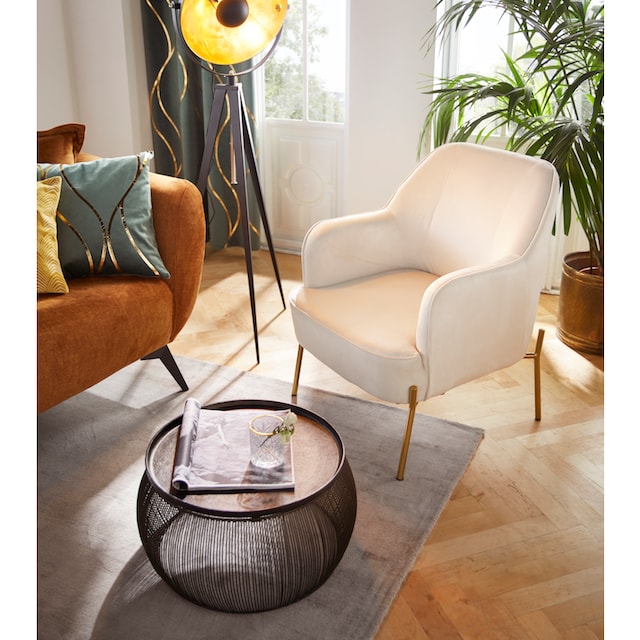 Leonique Sessel »Runa«, Samtvelours Bezug, in vier Farbvarianten, Sitzhöhe  44 cm versandkostenfrei auf