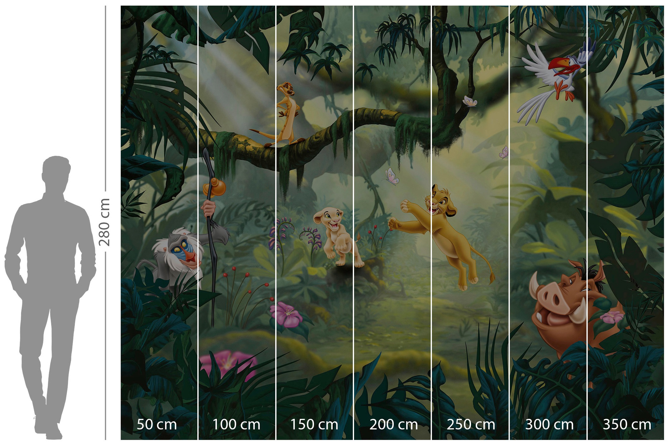 Komar Vliestapete »Digitaldruck Vlies - Lion King Hakuna Matata - Grösse 350 x 280 cm«, bedruckt, Kinderzimmer