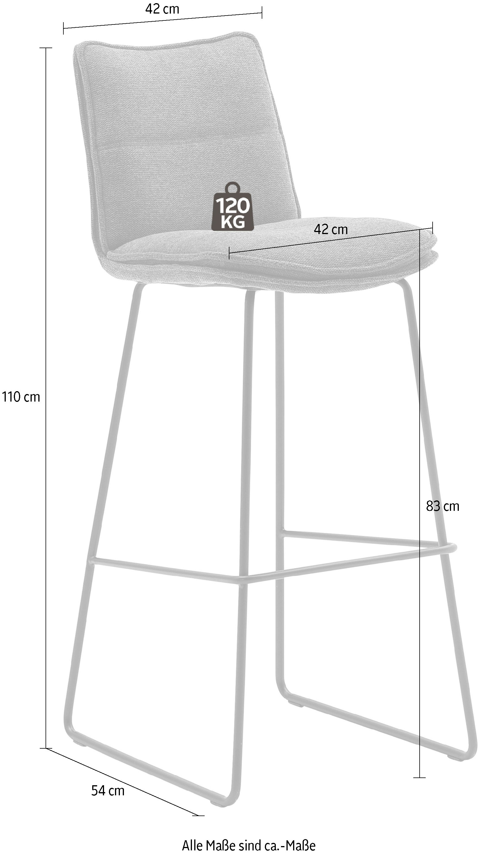 2 furniture 2-er), bis MCA St., (Set, 120 mit Barstuhl Barhocker 180°drehbar kaufen belastbar »Hampton«, Kg Nivellierung,