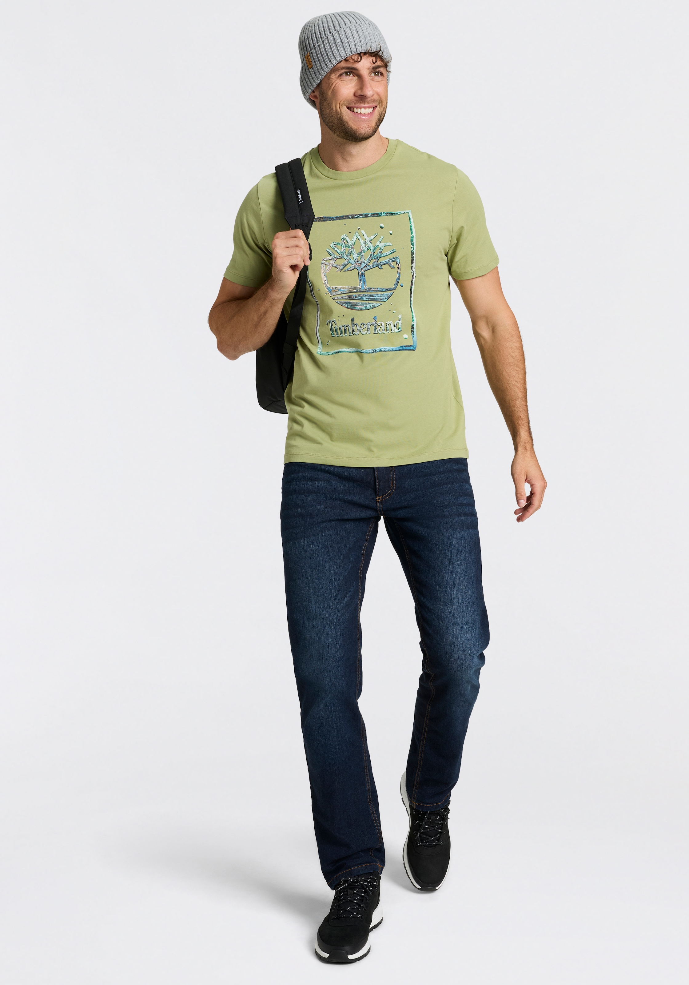 Timberland T-Shirt »Water Stack Logo Short Sleeve Tee« Kurzarmdesign, aus Baumwolle