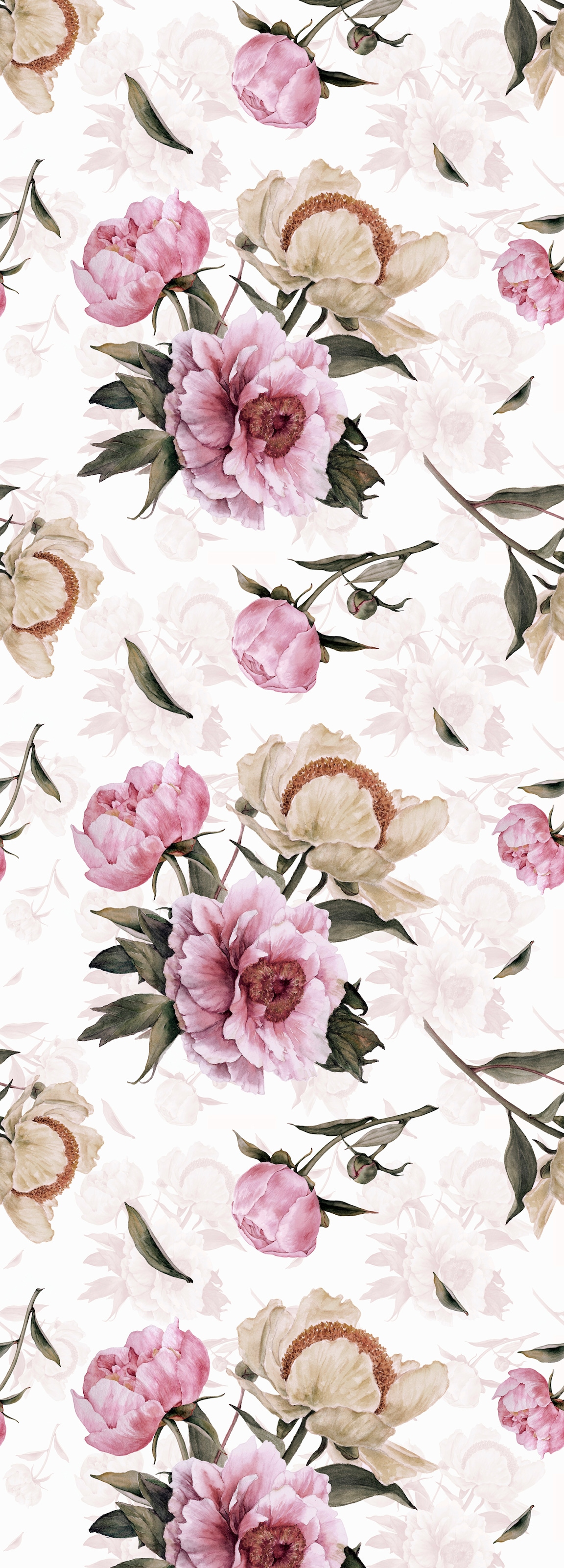 Image of queence Vinyltapete "Milena" Motiv bedruckt botanisch floral gemustert natürlich glatt 90x250cm, selbstklebend, kinderleichte Anbringung, Sticker