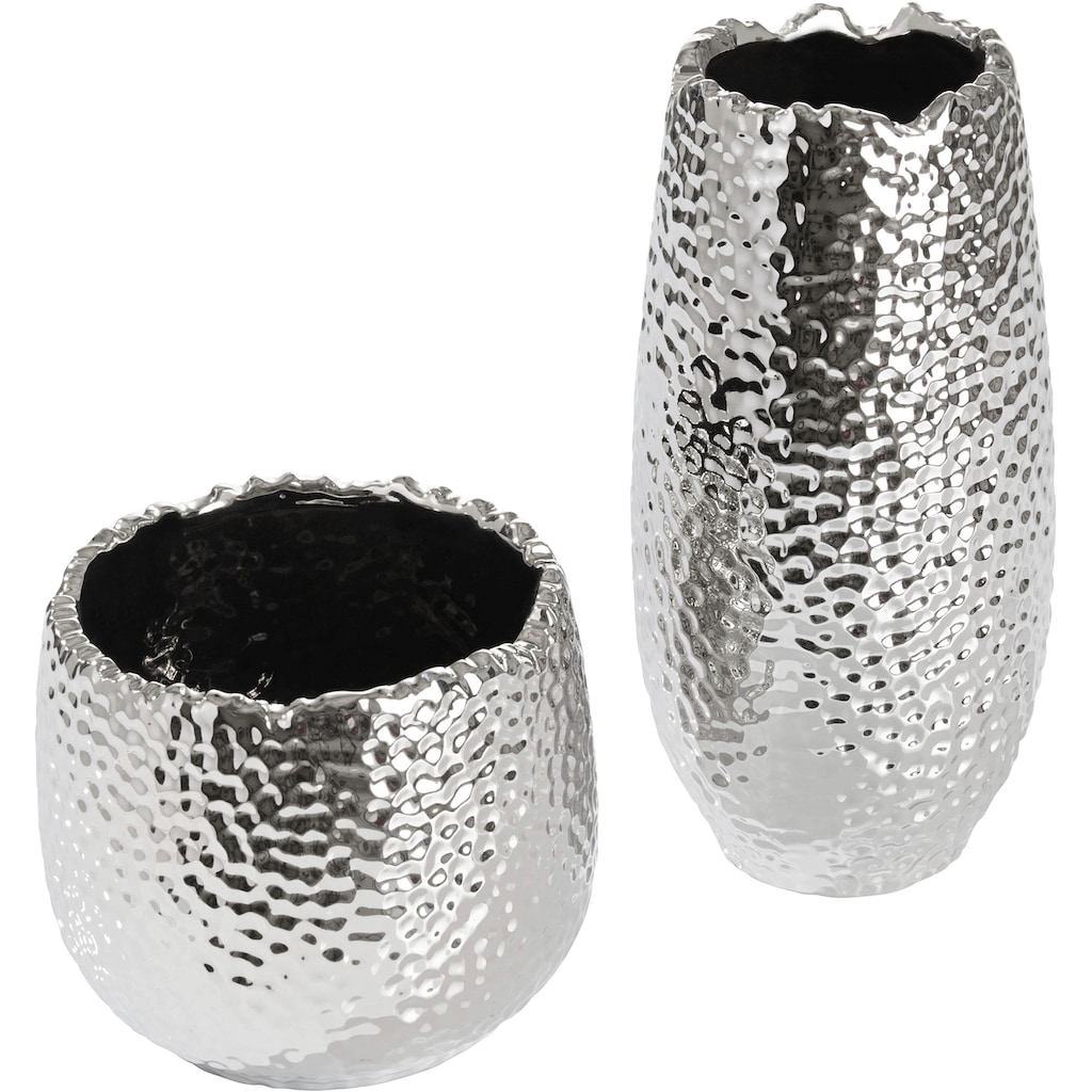 Home affaire Dekovase »Keramik-Vasen«, (Set, 2 St.)