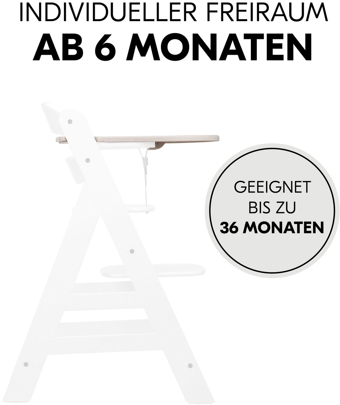 Hauck Plateau de chaise haute »Alpha Click Tray, Speckle Beige« aus recyceltem Material