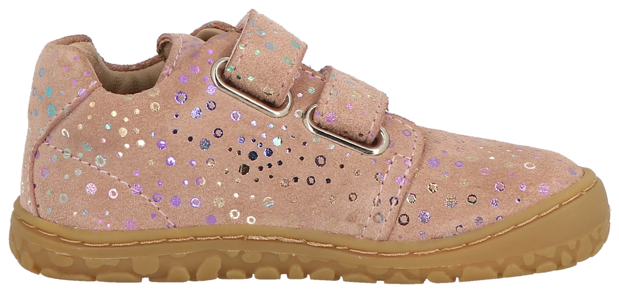 Lurchi Chaussures pieds nus »Noah Barefoot«  , Klettschuh, farbiger Glitzerdruck, Grössenschablone zum Download