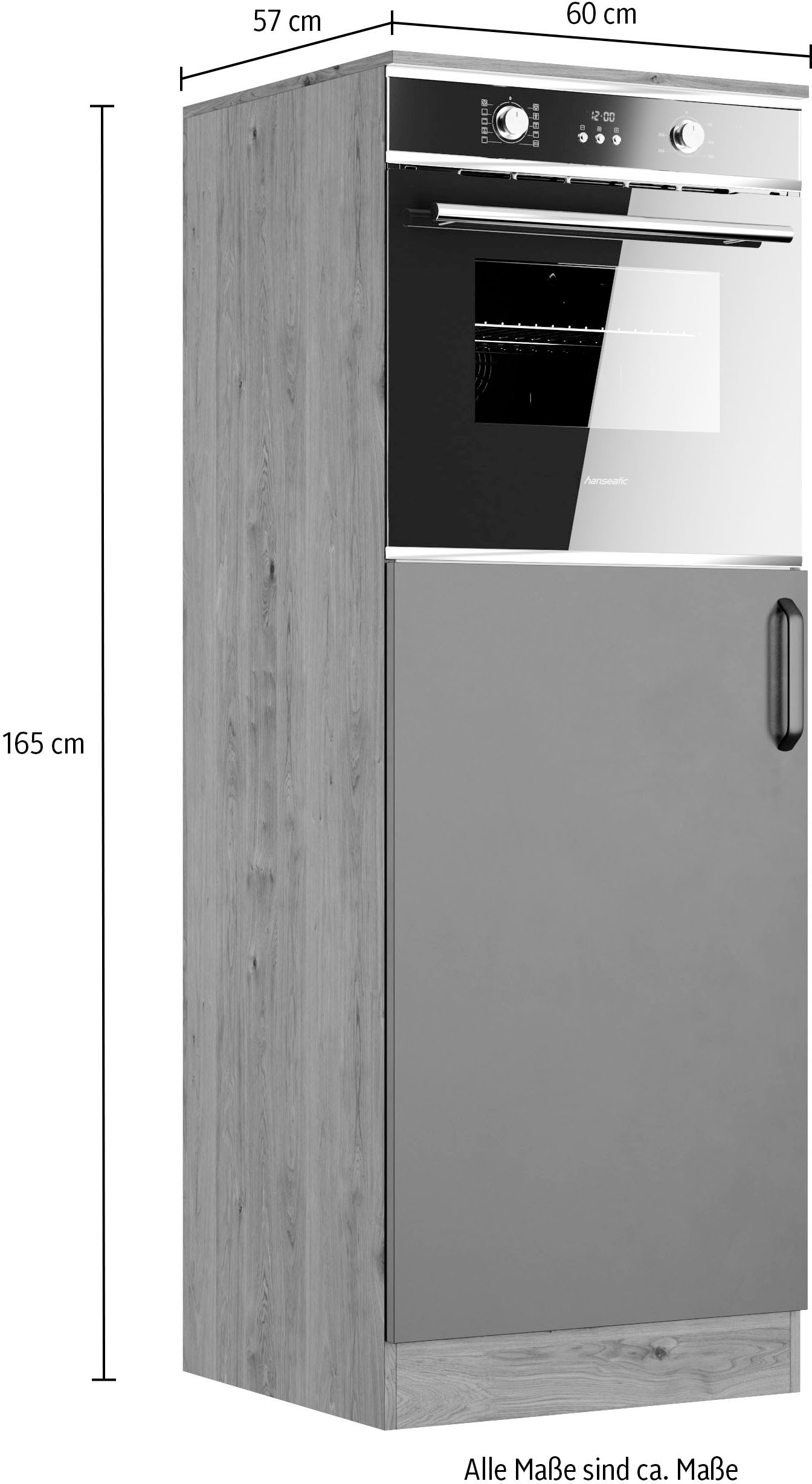 wiho Küchen Armoire d'encastrement pour four »Elba« Masse (B/H): 60/165 cm