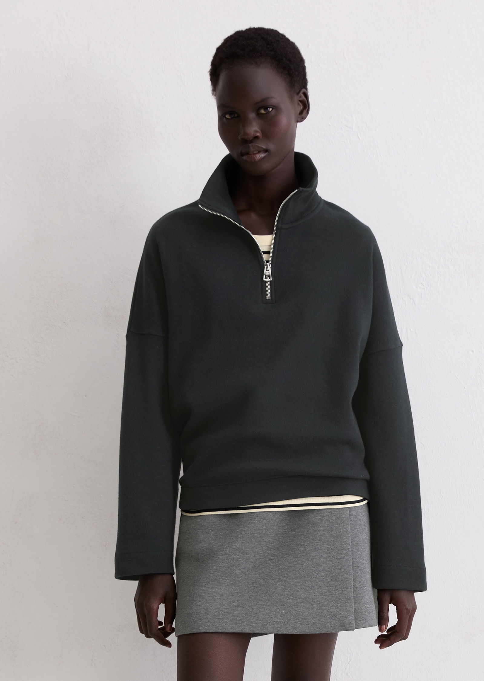 Image of Marc OPolo Sweatshirt, Half-Zip, relaxed fit, aus weichem Organic Cotton