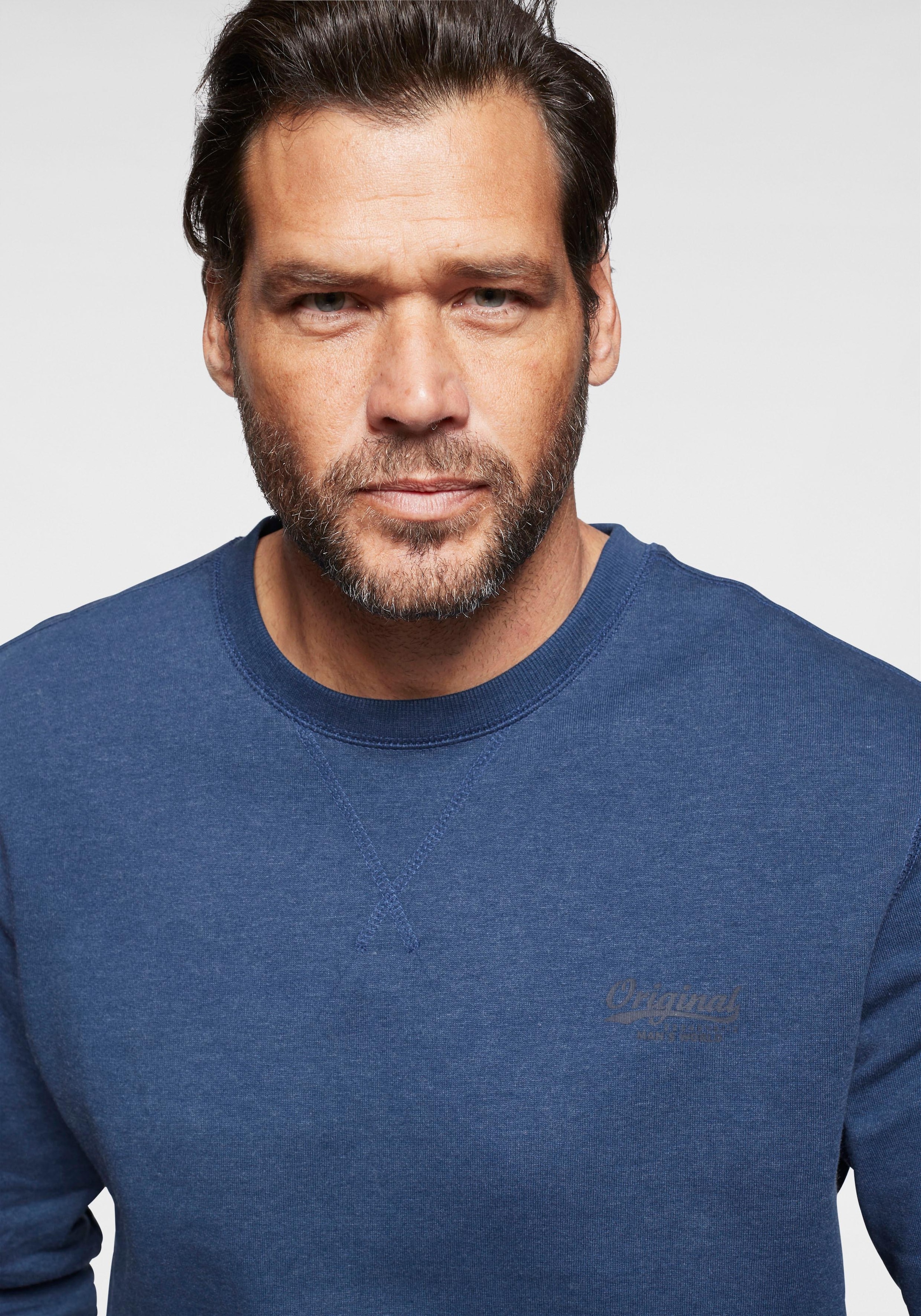 Man's World Sweatshirt, Langarm, Basic-Stil, unifarben, Rundhalsausschnitt