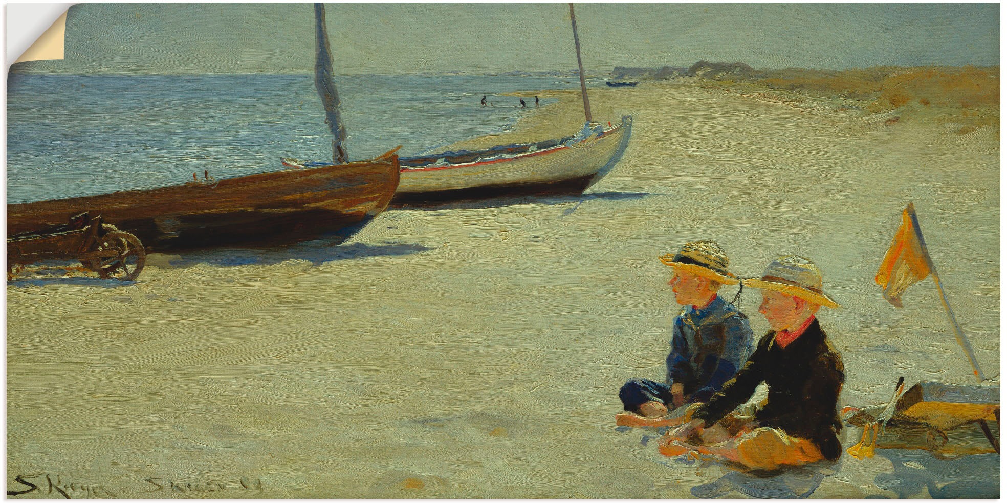 Image of Artland Wandbild »Jungen am Strand von Skagen. 1893«, Kind, (1 St.), in vielen Grössen & Produktarten -Leinwandbild, Poster, Wandaufkleber / Wandtattoo auch für Badezimmer geeignet bei Ackermann Versand Schweiz