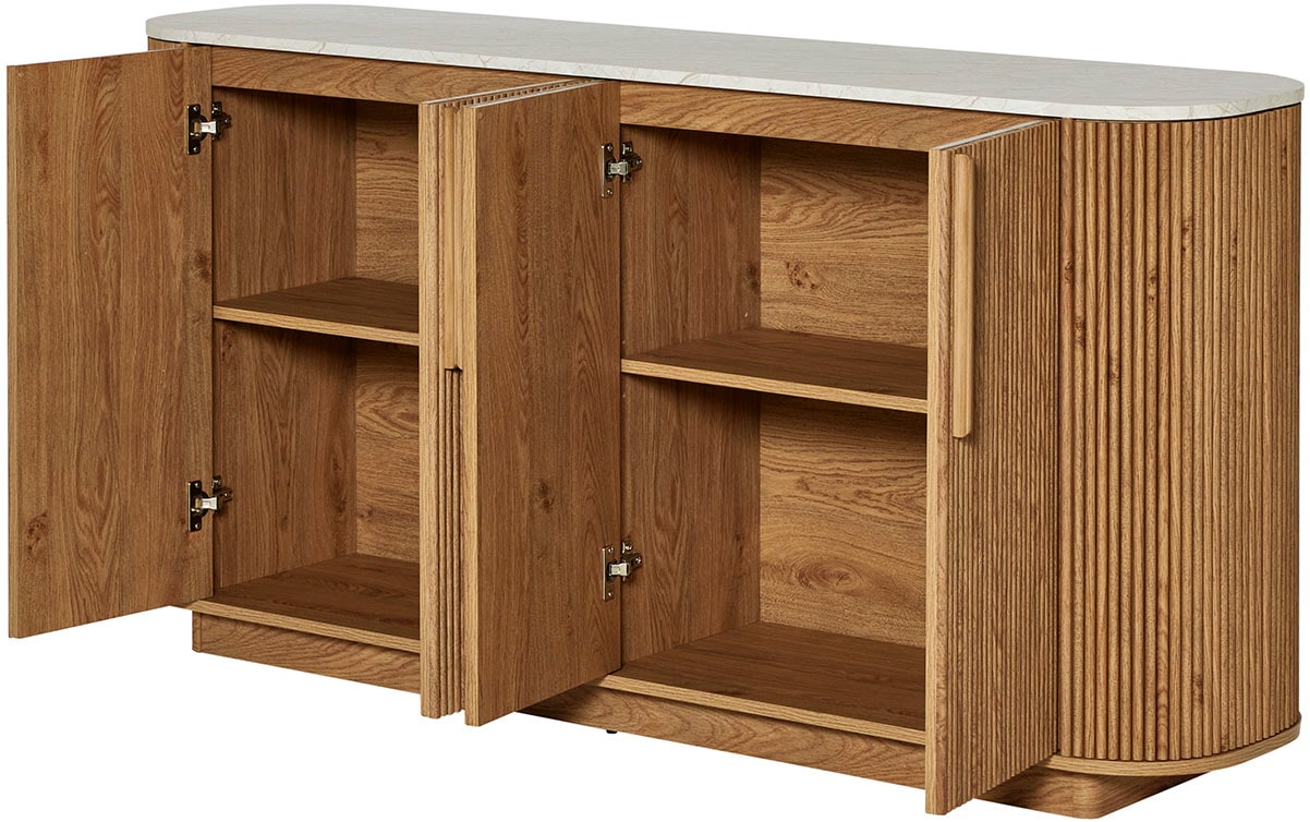 Jahnke Buffet »STRING SB 160« 1 cuis tlg. Buffet bas, 4 portes, aspect marbre, largeur 159,5 cm