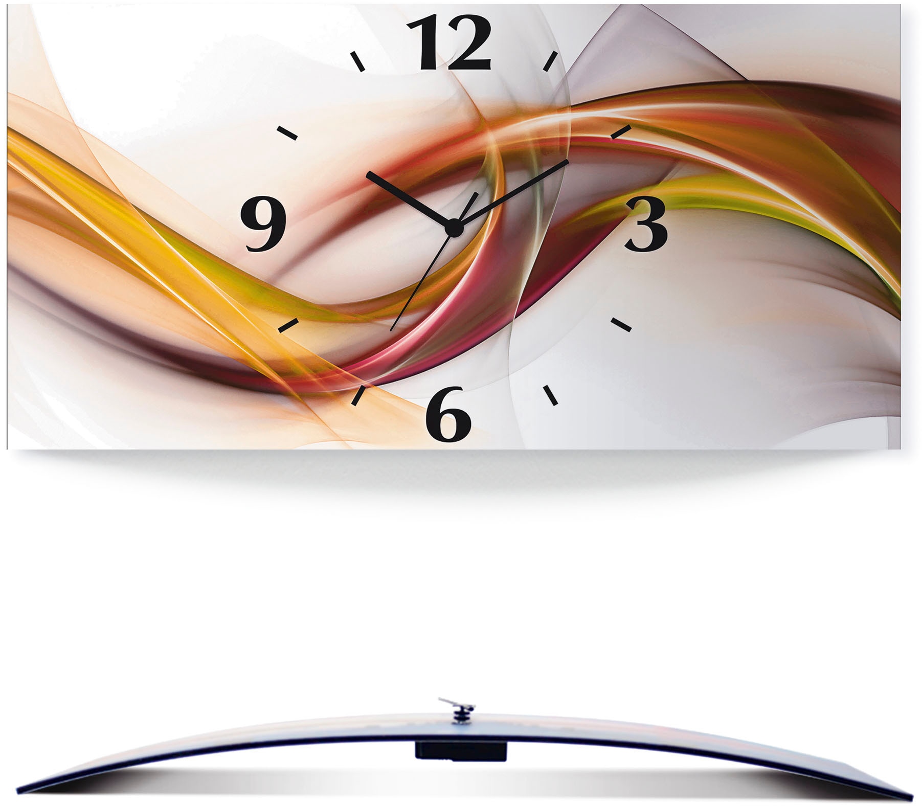 Image of Artland Wanduhr "Abstrakes Design Orange" wahlweise mit Quarz- oder Funkuhrwerk, lautlos ohne Tickgeräusche