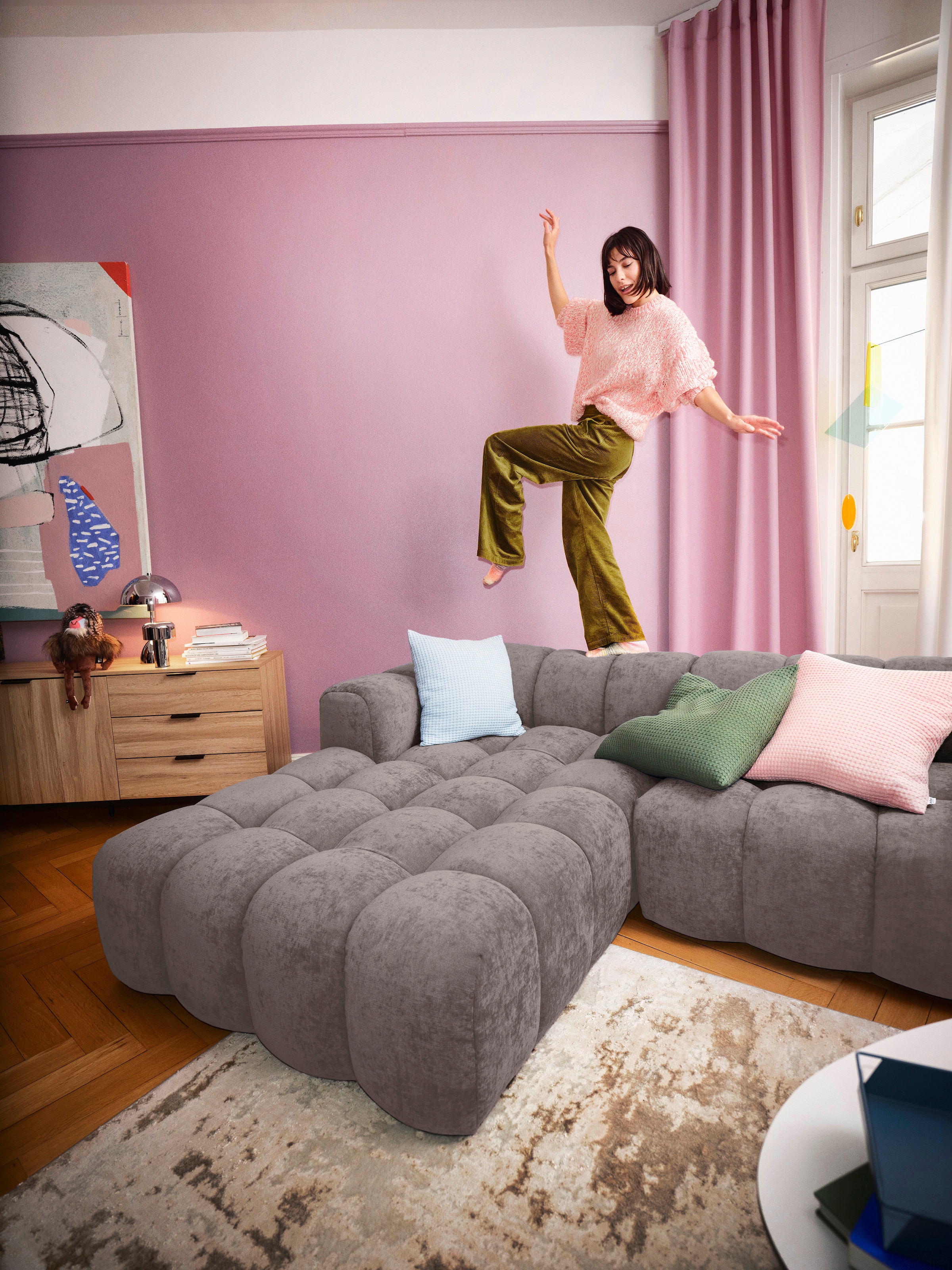 GOODproduct Ecksofa »KALLIE L-Form,  248 cm - OTTO. Verlässliche Qualität.« Bubble Optik, moderne Steppung, hoher Sitzkomfort