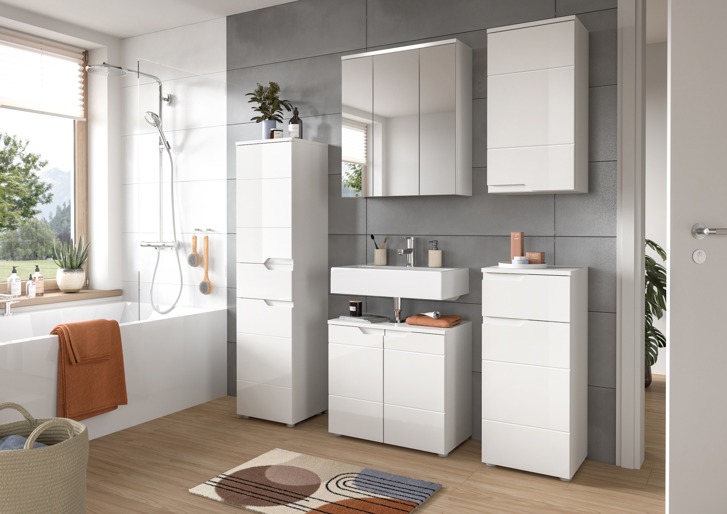 INOSIGN Armoire intermédiaire »CAPRI, Höhe 151cm, 2 Türen mit Soft-Close-Funktion, 1 Schubkasten« Mehrzweckschrank, Universalschrank, Badschrank, Badhochschrank