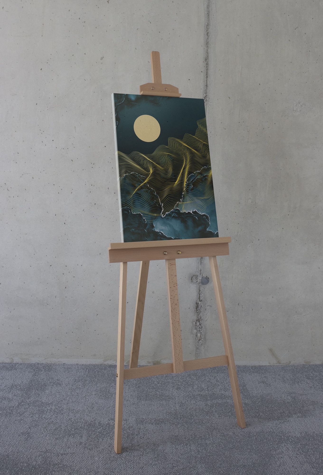 Komar Tableau sur toile »Moon Waves - Grösse 40 x 60 cm« 1 cuis tlg. Keilrahmenbild mi Echtholzrahmen
