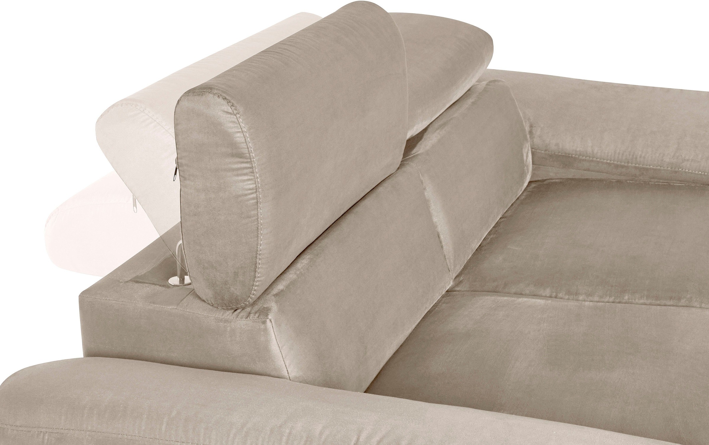 COTTA Polstergarnitur »Komaris, B: 177 bzw. 100 cm«, (Set), Set: 2er-Sofa & Hocker, mit Kopfteilverstellung