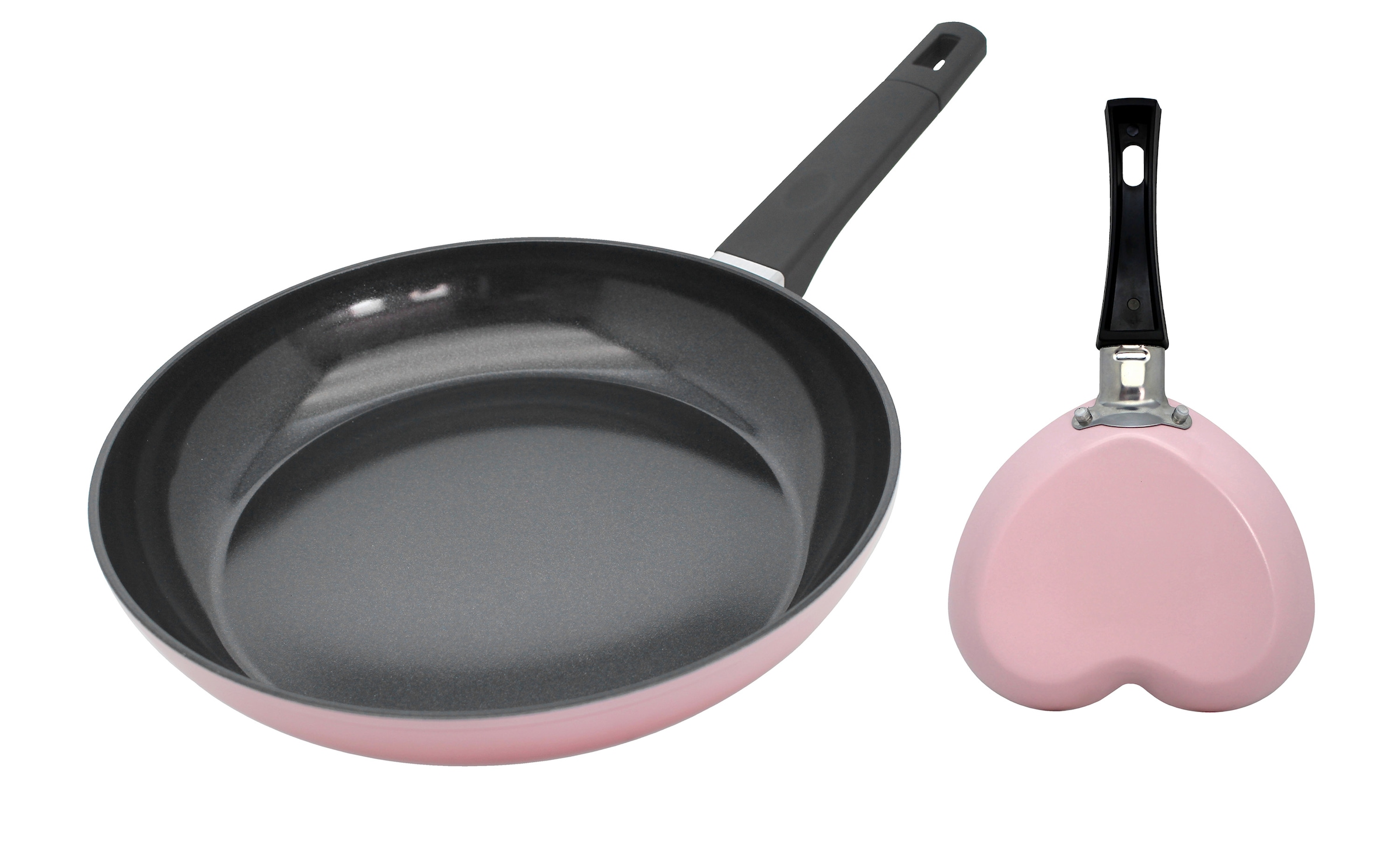 Elo Basic Bratpfanne »Basic Pfanne + Gratis Mini Herzpfanne« Aluminium Set, 2 tlg. aussen rosé Silicon Polyester beschichtet